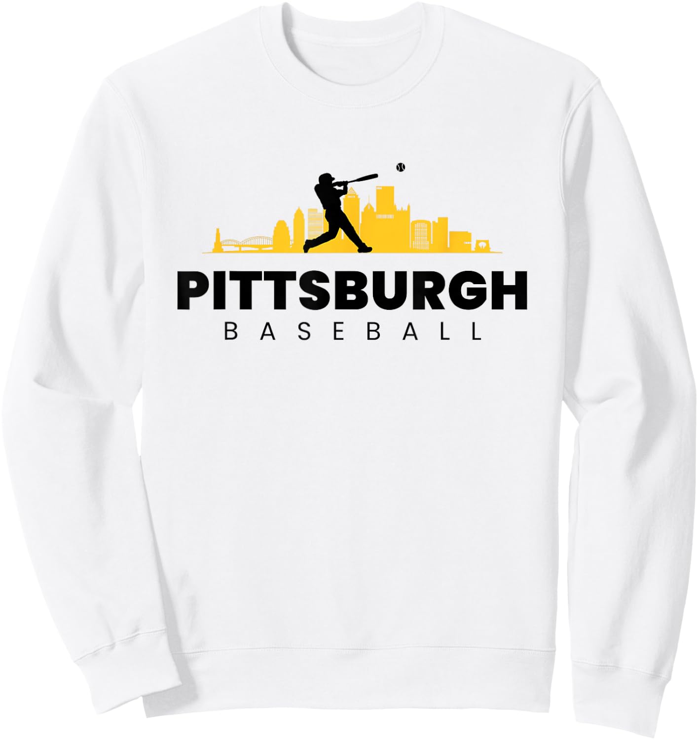 Pittsburgh Baseball Vintage Minimalist Retro Baseball Lover Sweatshirt - Sweatshirt | White