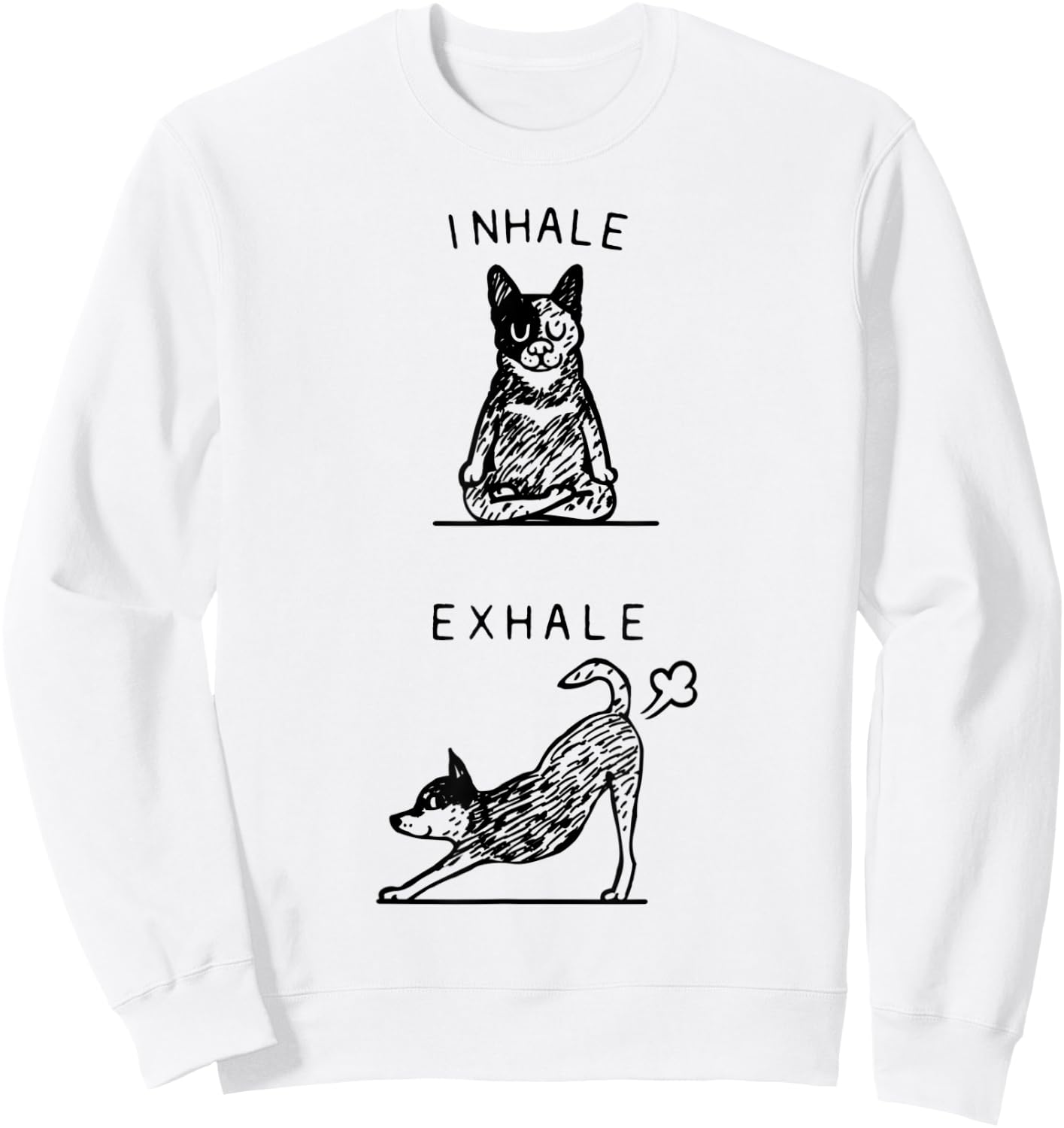 Inhale Exhale Australian Cattle Dog Sweatshirt - Sweatshirt | White