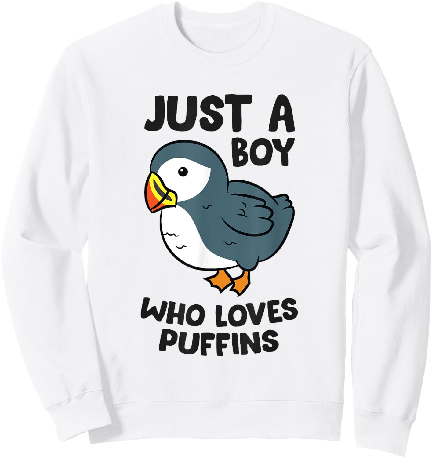 Just a Boy Who Loves Puffins Sweatshirt - Sweatshirt | White