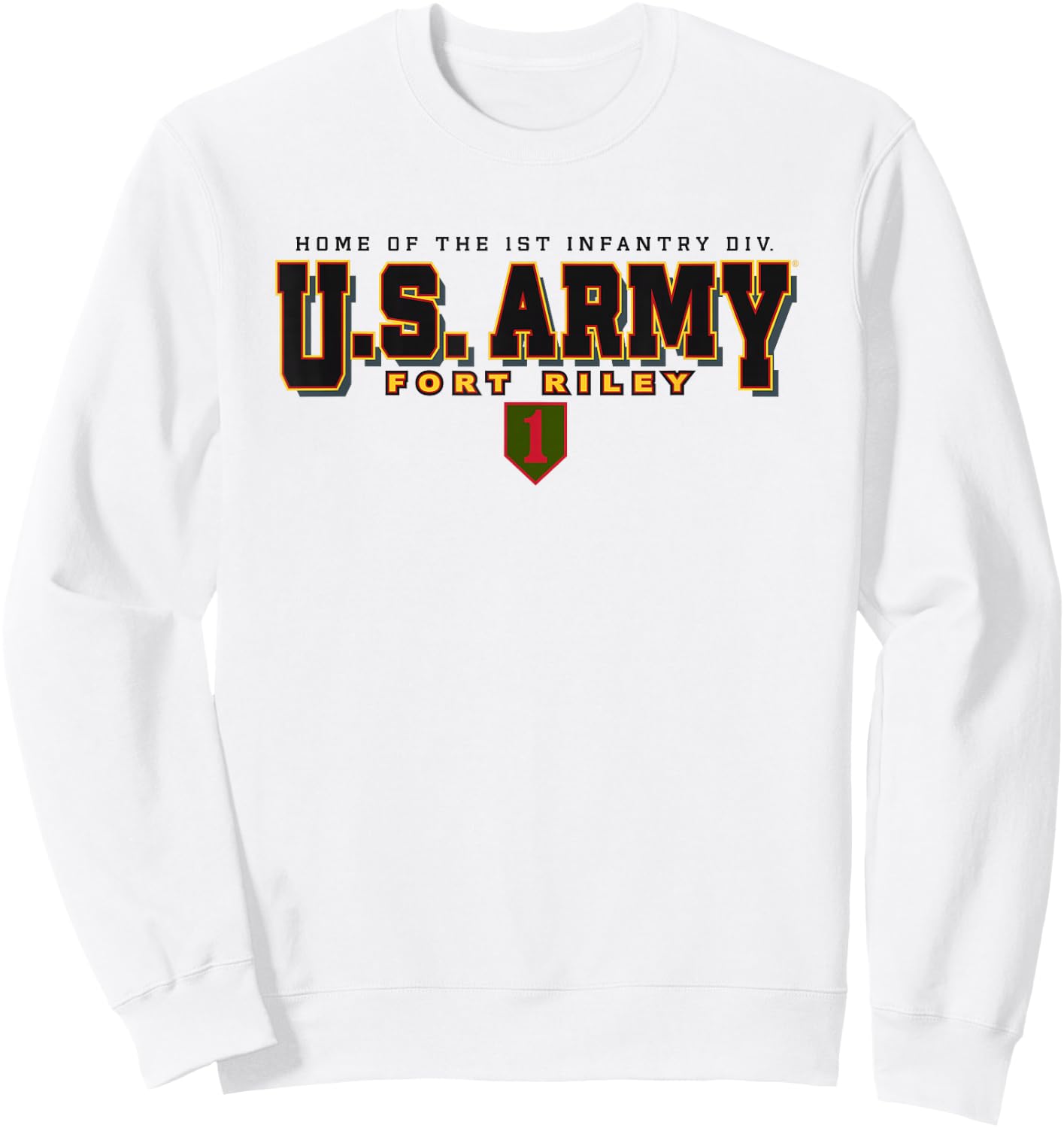Fort Riley United States Army Military Officially Licensed Sweatshirt - Sweatshirt | White