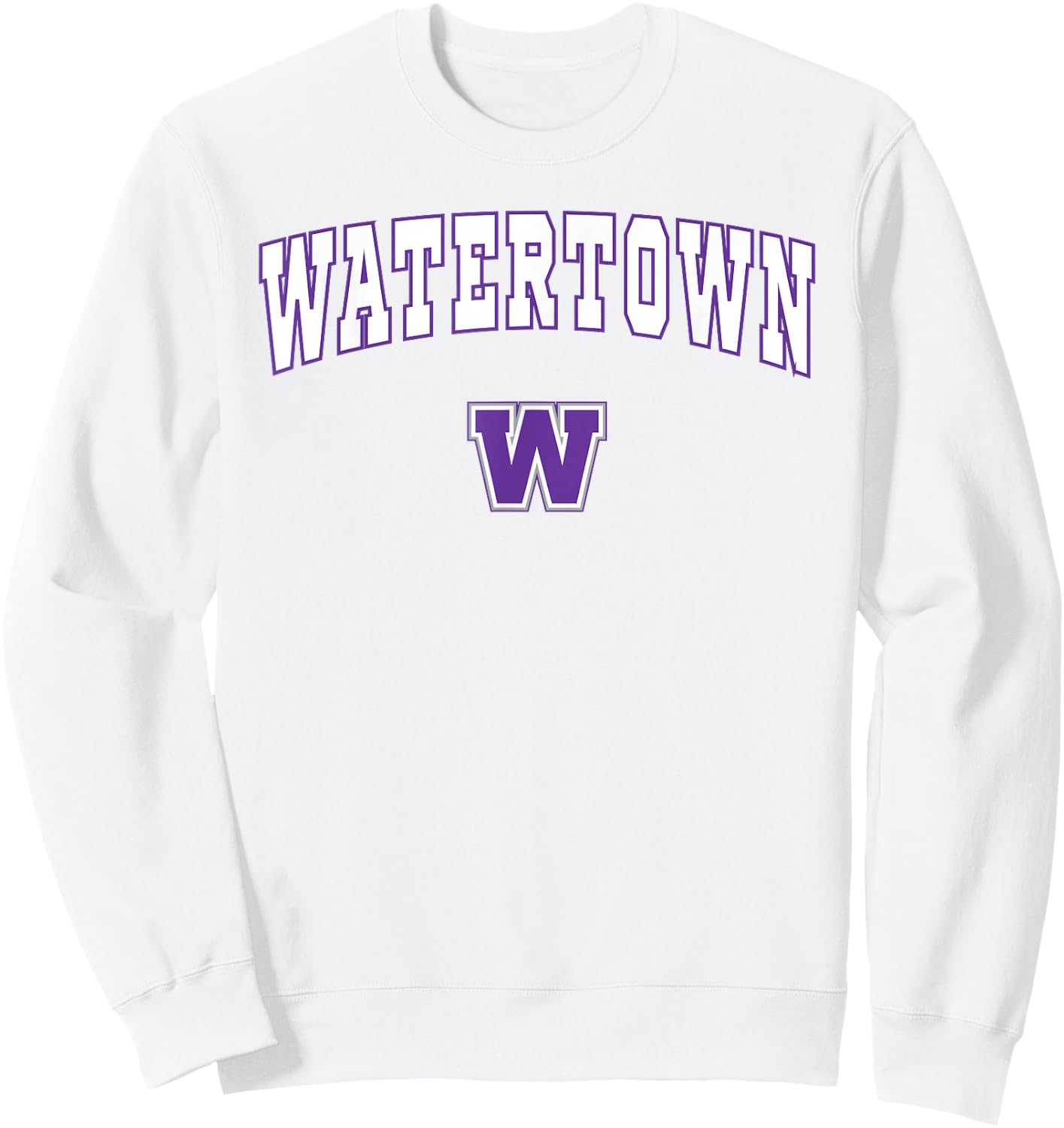 Watertown High School Purple Tigers Sweatshirt - Sweatshirt | White