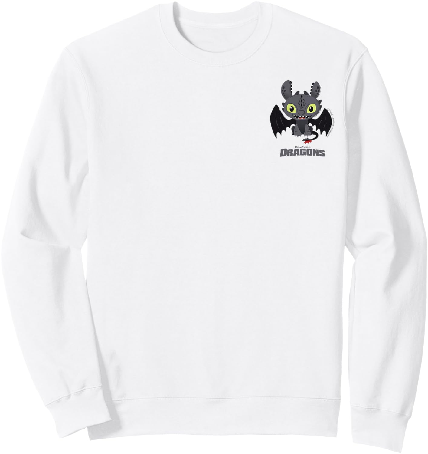 How to Train Your Dragon Toothless Chibi Pocket Logo Sweatshirt - Sweatshirt | White