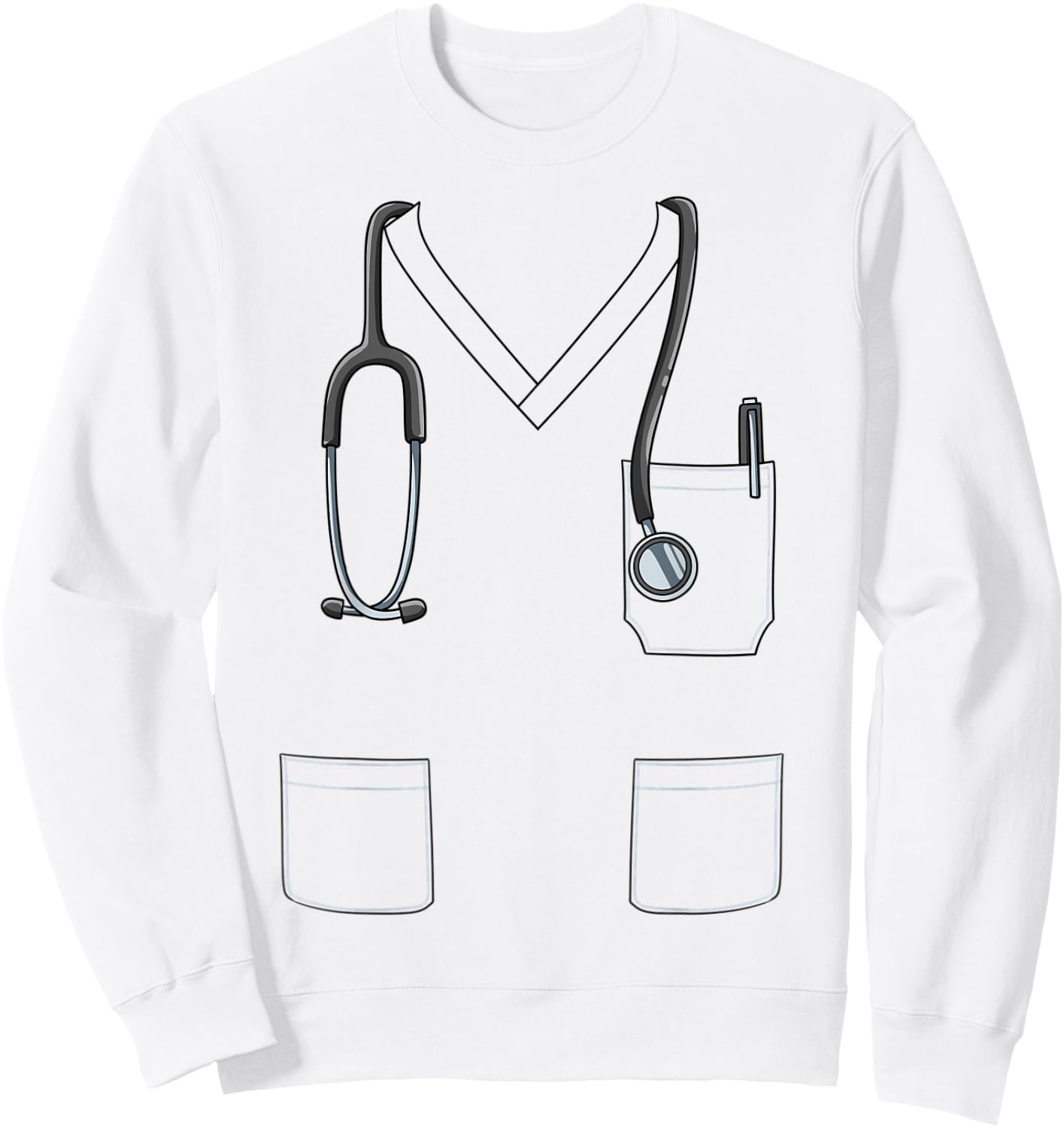 Easy Nurse Costume Nurse Body Headless Nurse Costume Sweatshirt - Sweatshirt | White