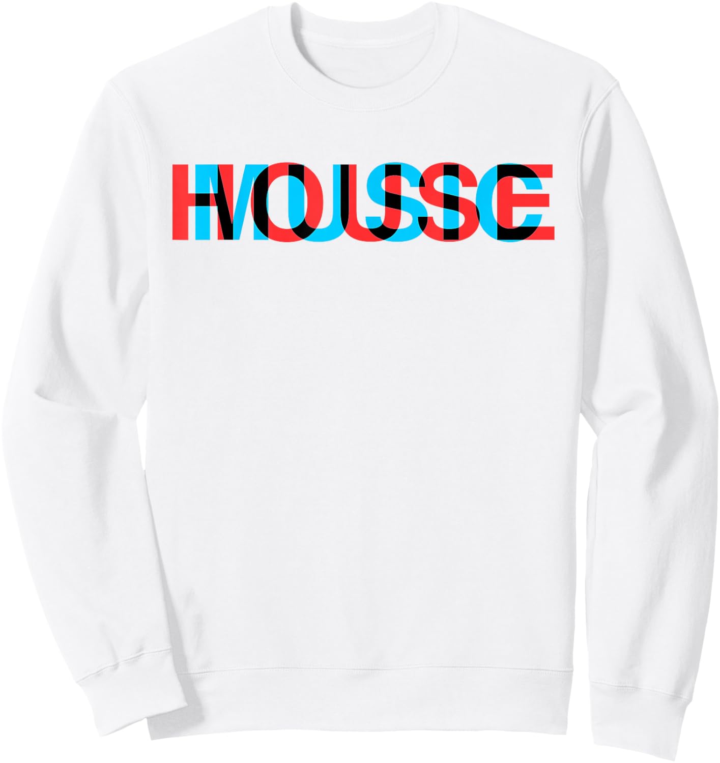 House Music Glitch Optical Illusion - EDM Rave DJ Sweatshirt - Sweatshirt | White