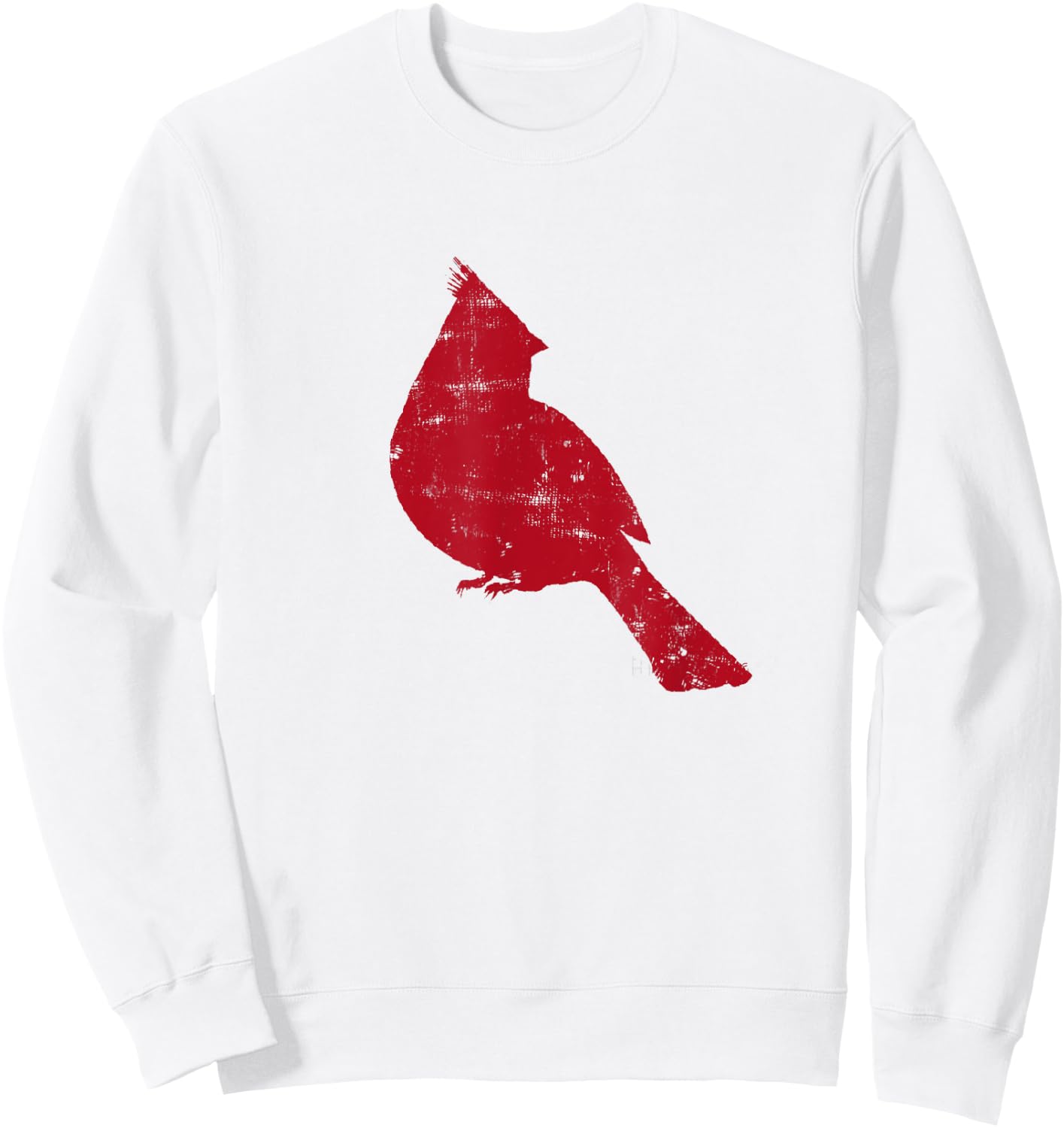 Bright Red Cardinal Bird Silhouette Sweatshirt - Sweatshirt | White