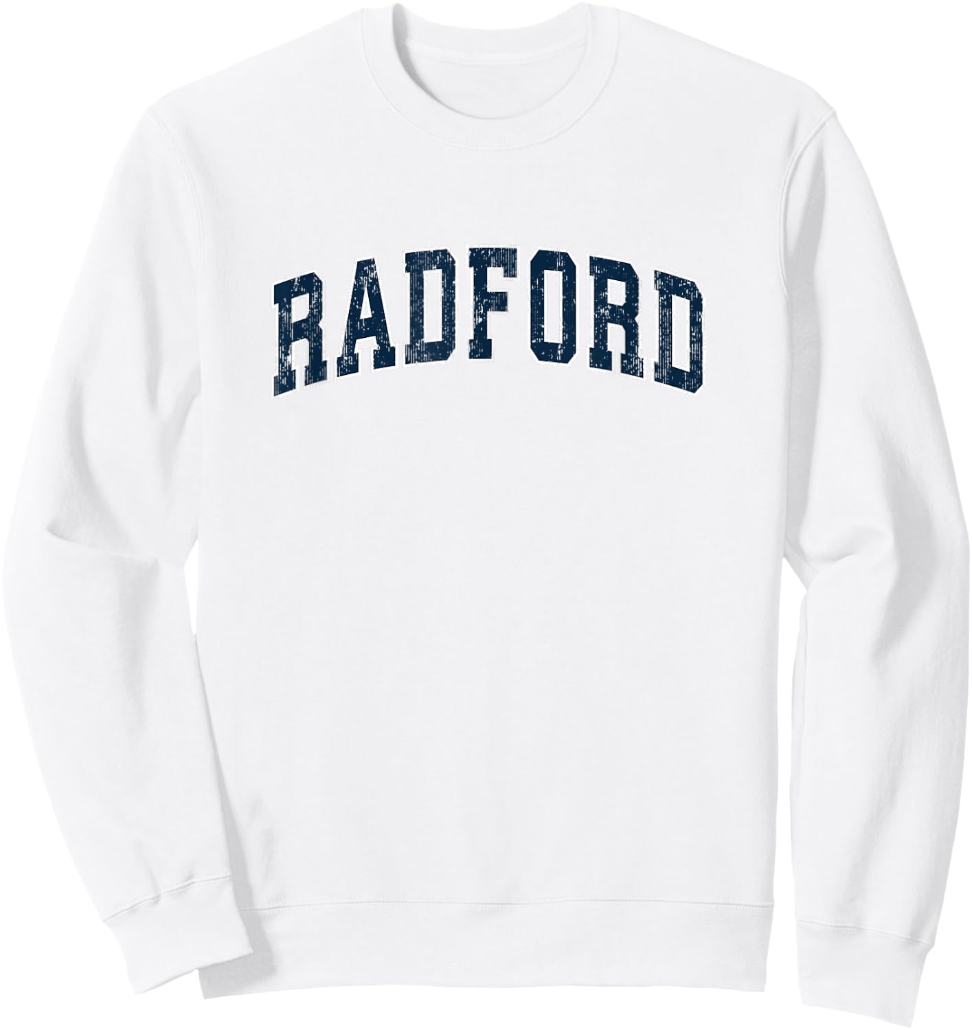Radford Virginia VA Vintage Sports Design Navy Design Sweatshirt - Sweatshirt | White