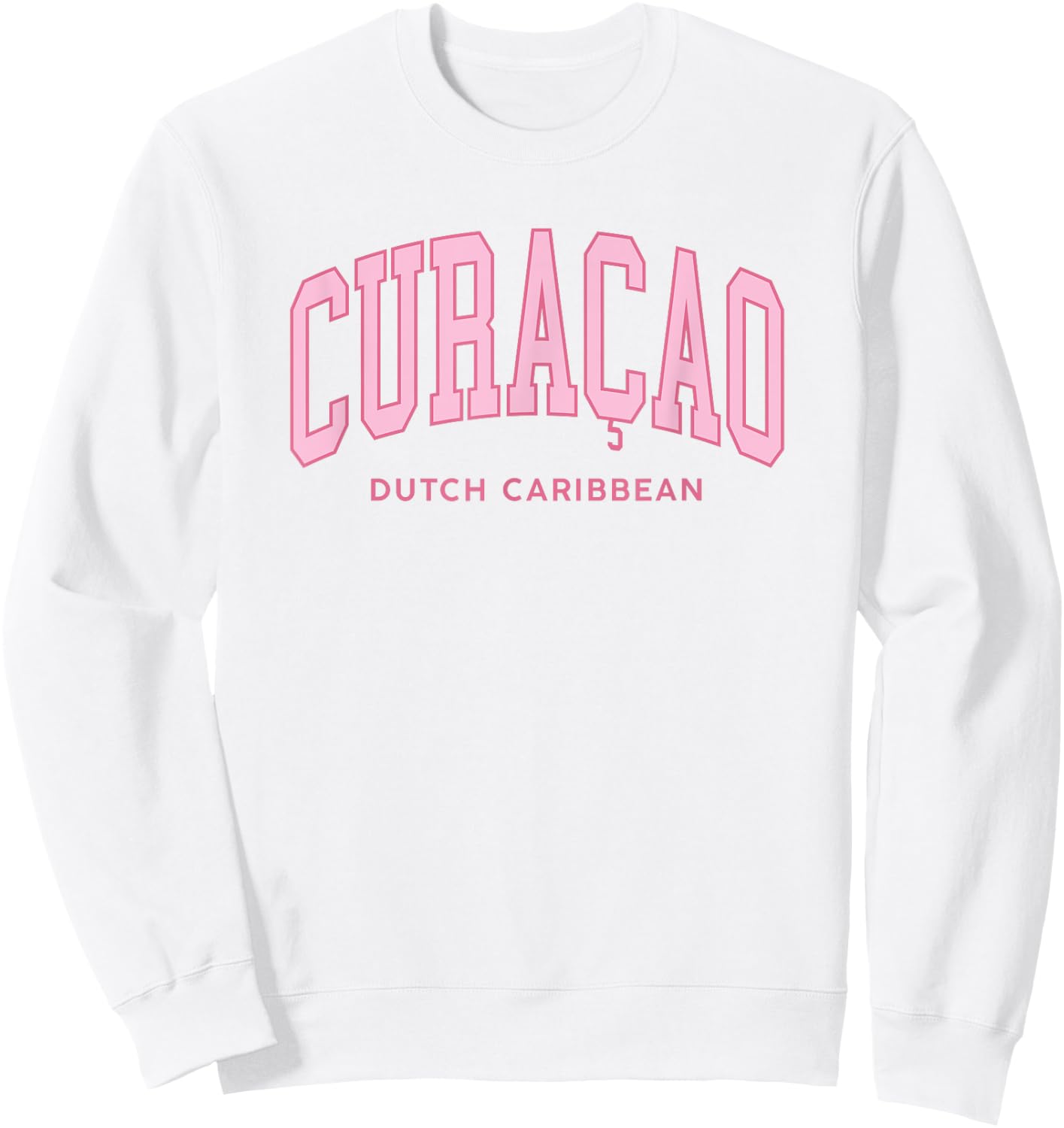 Curacao Caribbean Pink Preppy Throwback Souvenir Sweatshirt - Sweatshirt | White