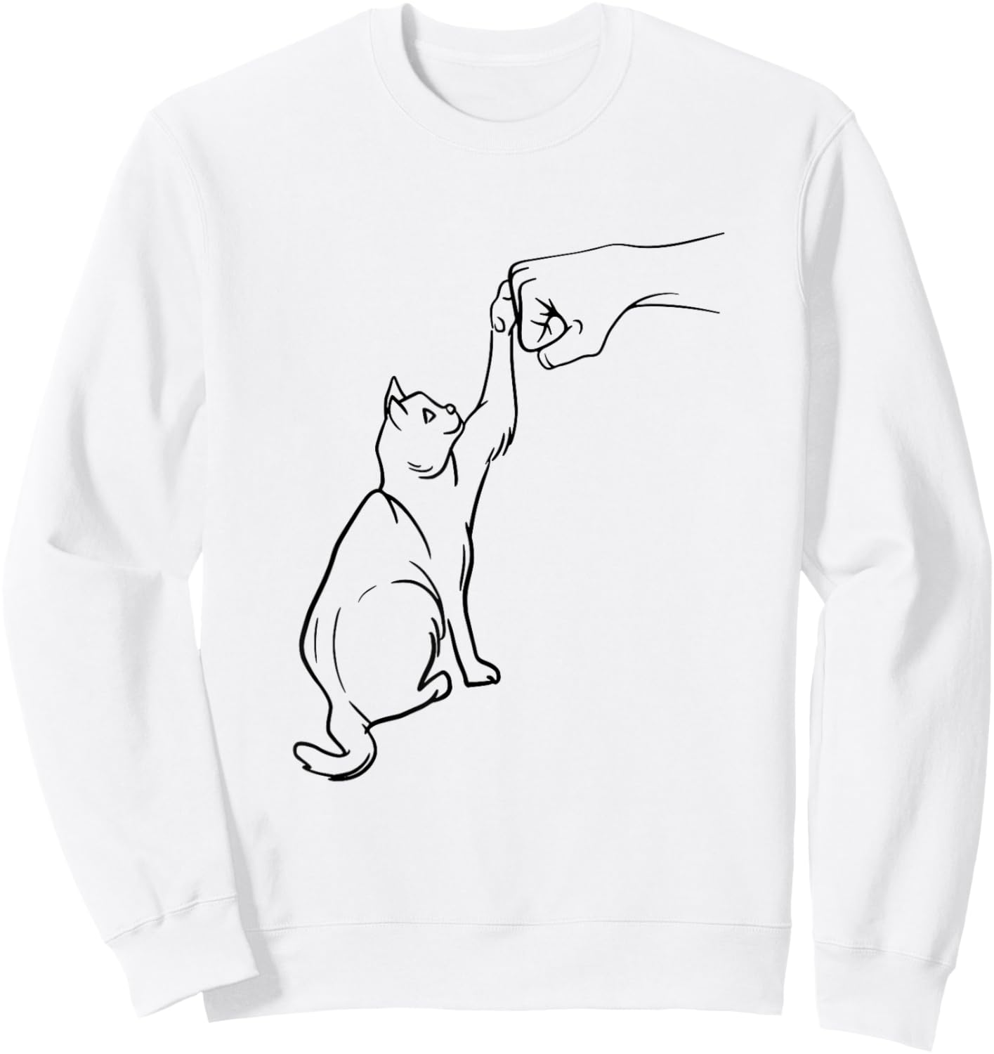 Funny Cat Best Friend Fist Bump Cat Lover Sweatshirt - Sweatshirt | White