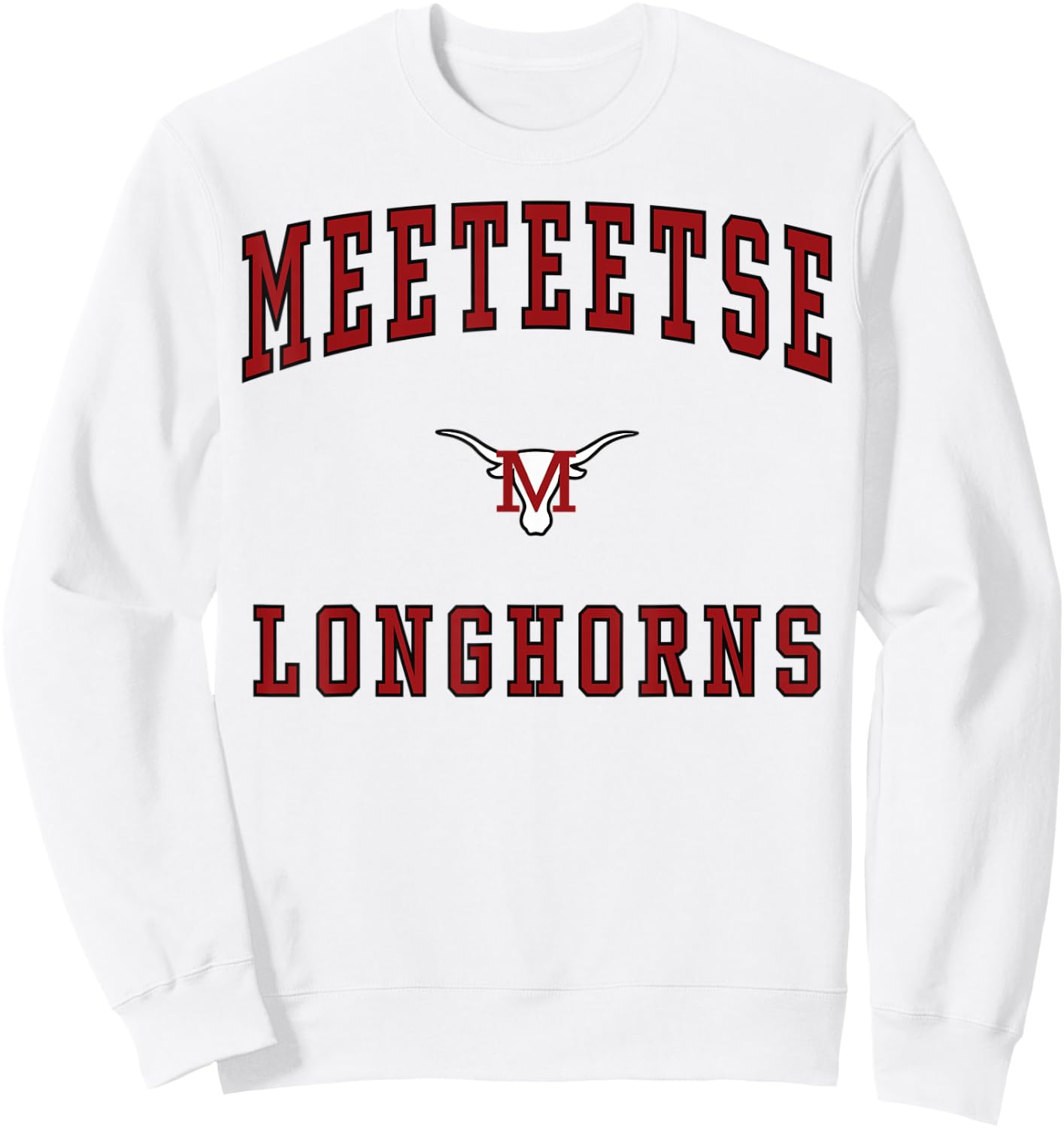 Meeteetse High School Longhorns Sweatshirt - Sweatshirt | White