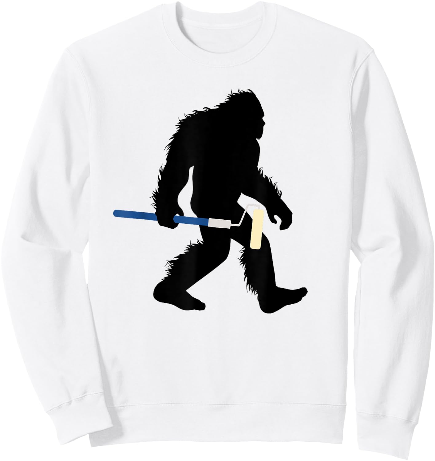 Bigfoot With Paint Roller Sasquatch Home Painter Sweatshirt - Sweatshirt | White