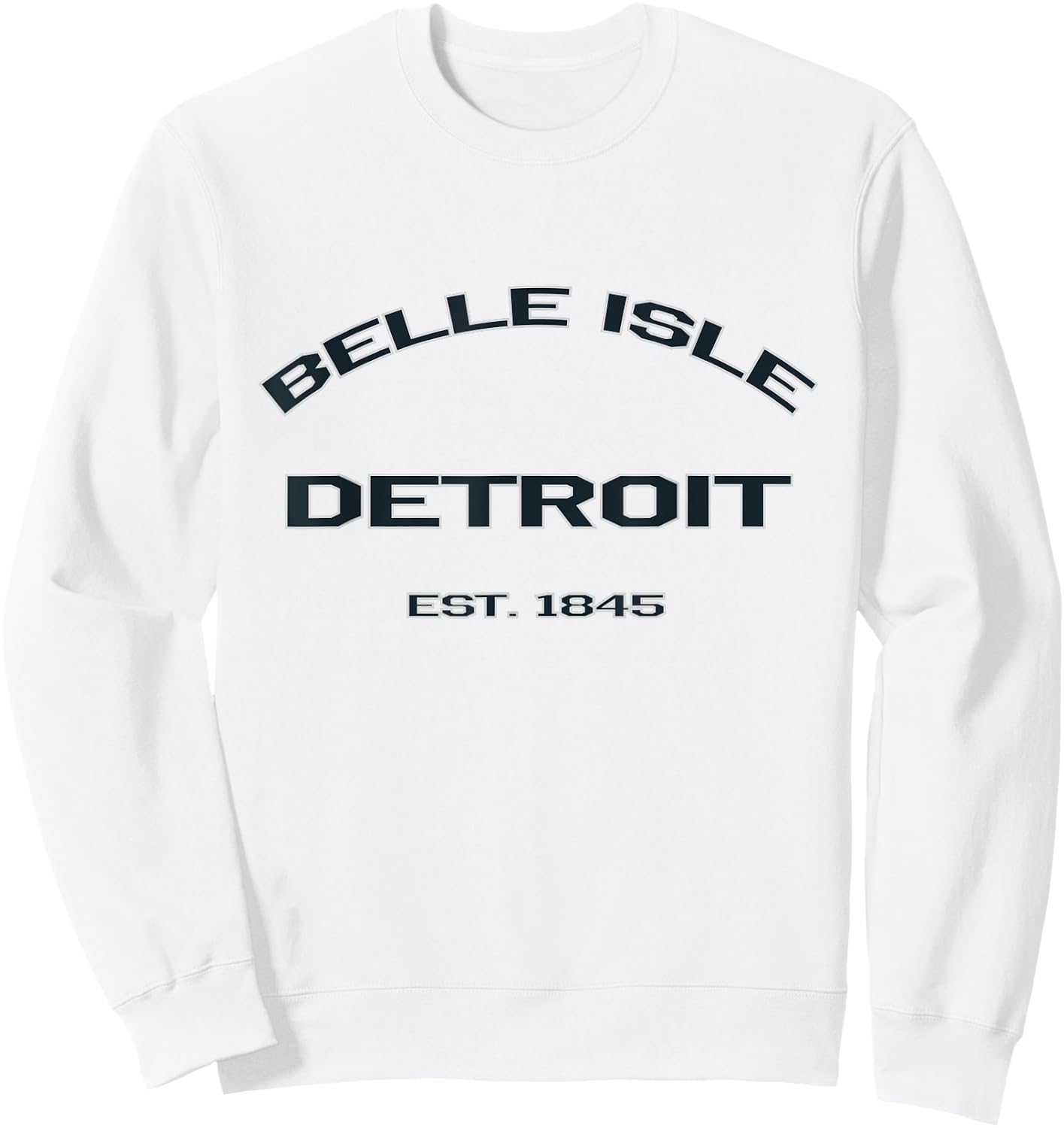 Belle Isle Detroit Dark Lettering Landmark Sweatshirt - Sweatshirt | White