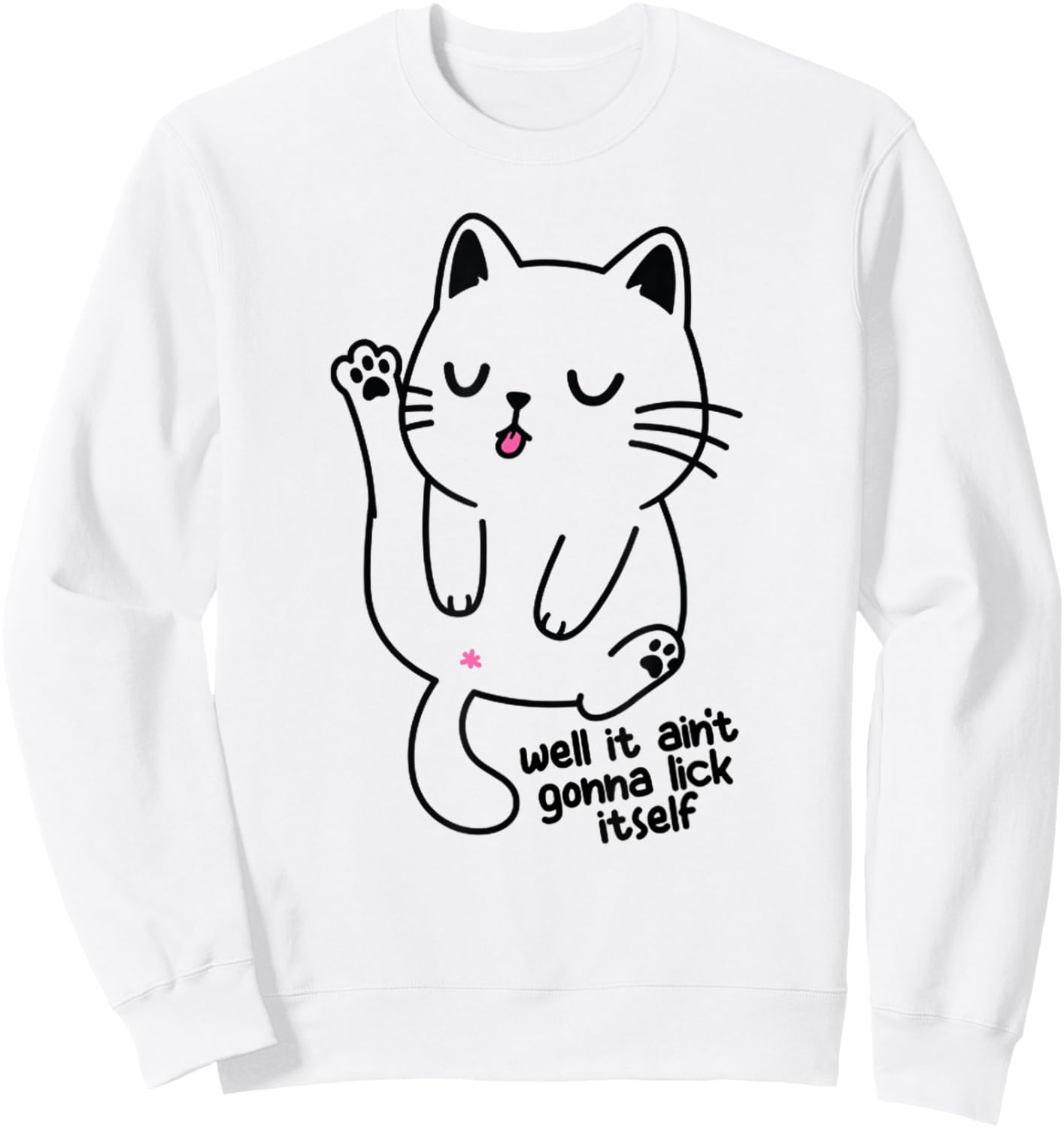 Funny Kitty Butthole Cat Butthole Cat Lover Gifts Men Women Sweatshirt - Sweatshirt | White