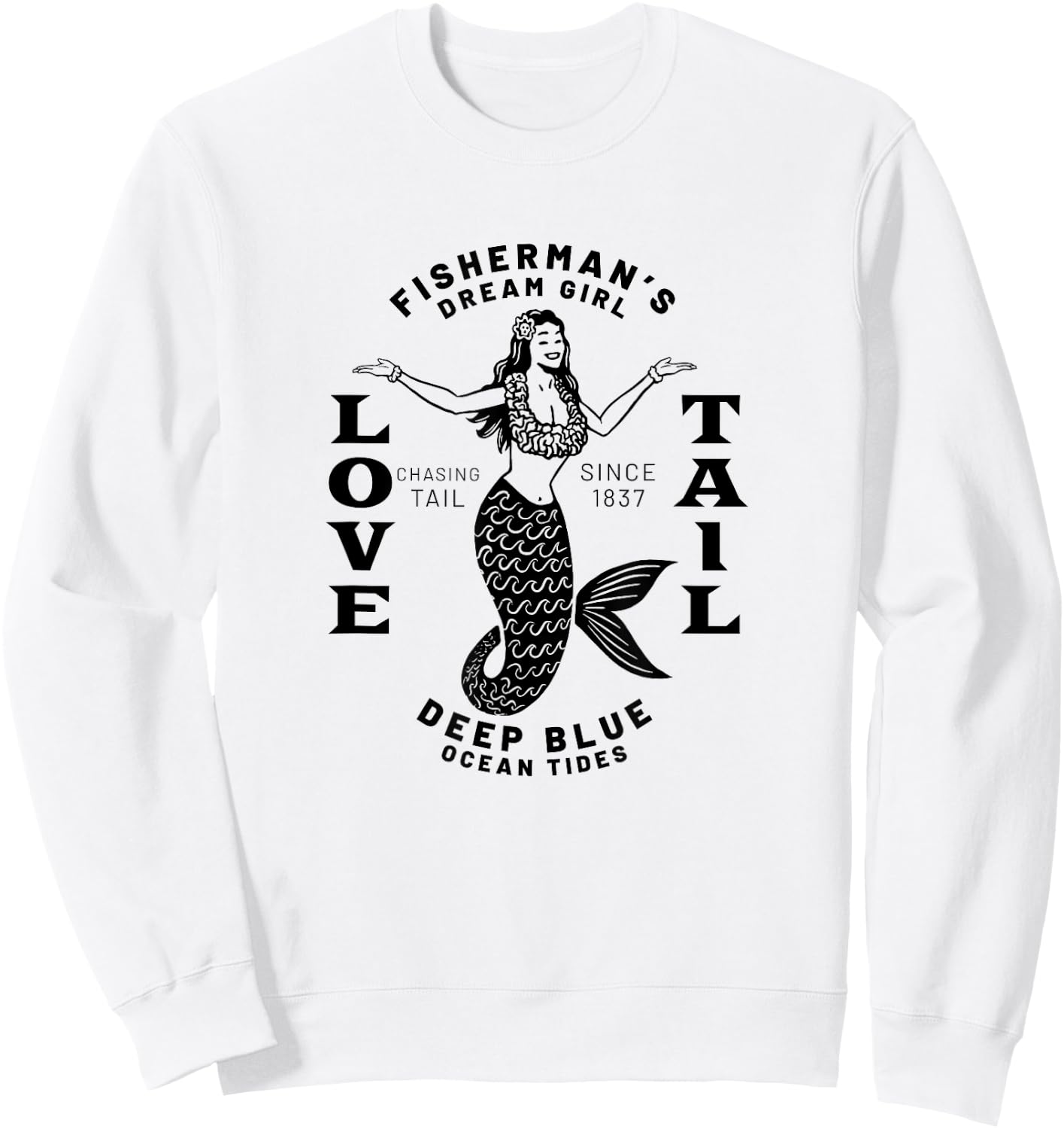 Fishing & Chasing Tail Sweatshirt - Sweatshirt | White