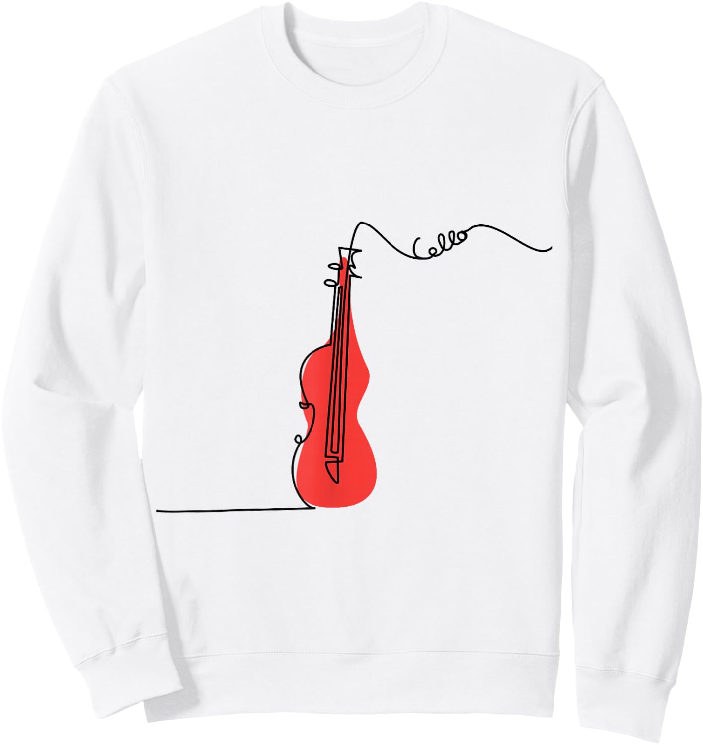 Cellist Music Orchestra Design One-Line Cello Small Sweatshirt - Sweatshirt | White