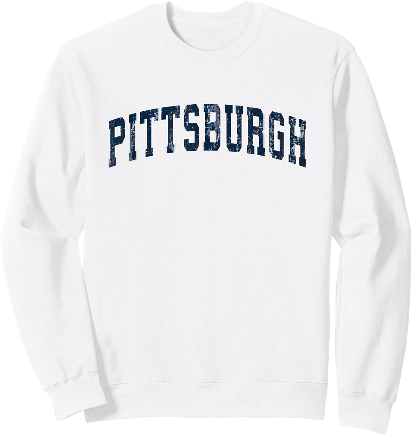 Pittsburgh Pennsylvania PA Vintage Sports Design Navy Design Sweatshirt - Sweatshirt | White