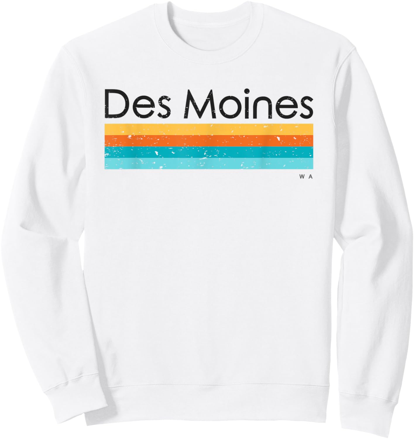 Vintage Des Moines WA Retro Design Sweatshirt - Sweatshirt | White