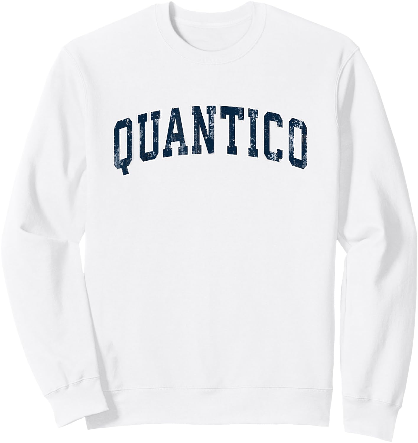 Quantico Virginia VA Vintage Sports Design Navy Design Sweatshirt - Sweatshirt | White