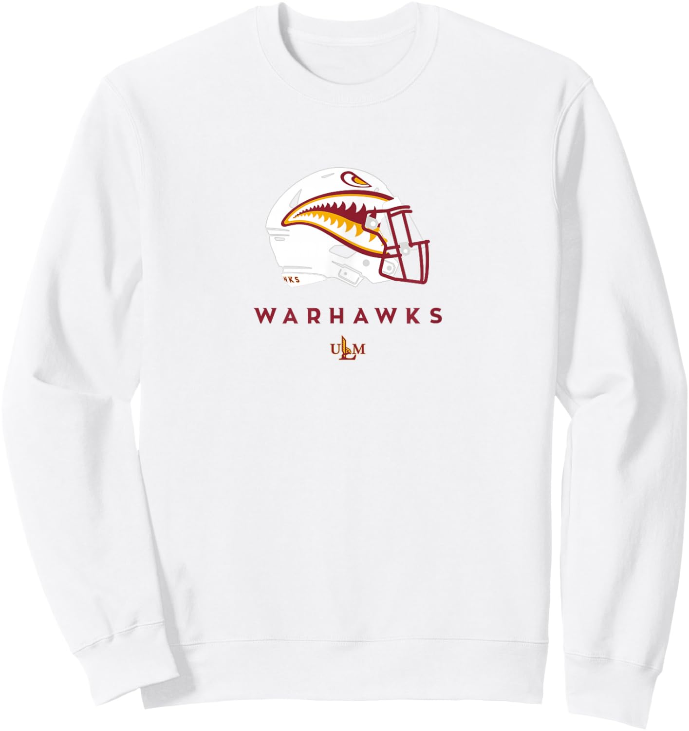 Louisiana Monroe ULM Warhawks All-Season Football Helmet Sweatshirt - Sweatshirt | White