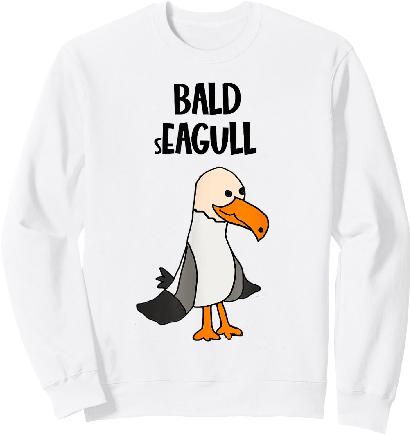 Smileteesfunny Funny Bald Seagull Bald Eagle Beach Pun Sweatshirt - Sweatshirt | White
