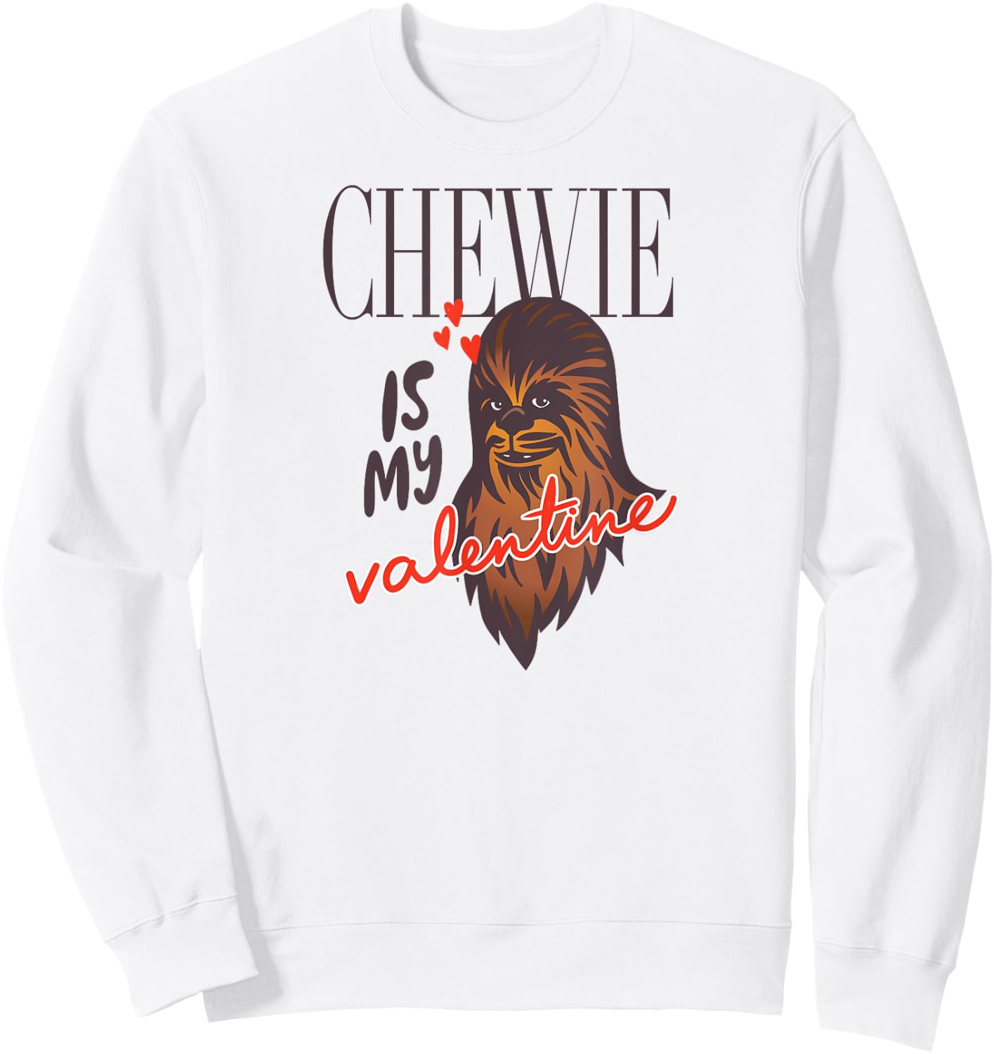 Amazon Essentials Star Wars Chewbacca Chewie Is My Valentine Sweatshirt - Sweatshirt | White