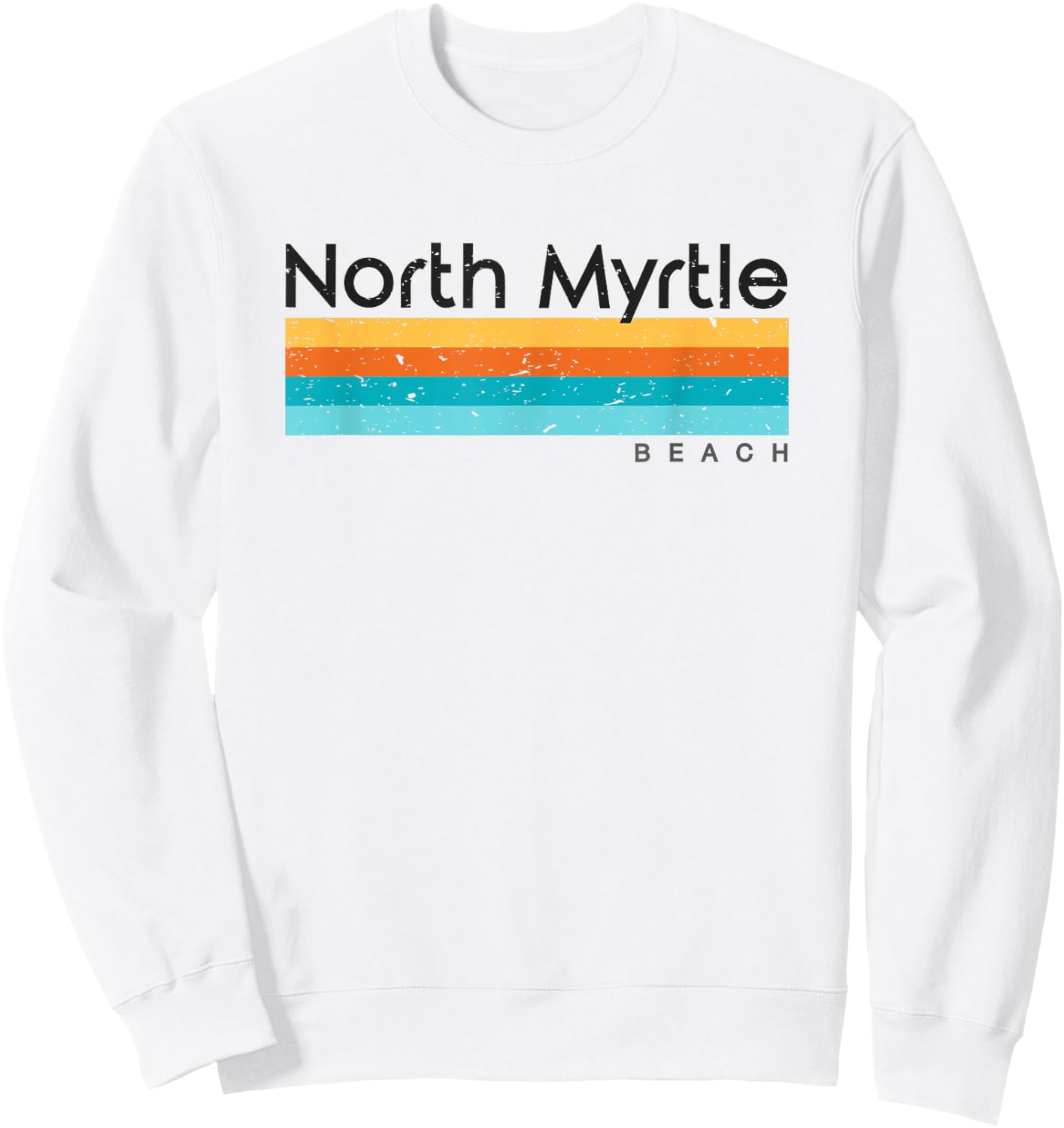 Vintage North Myrtle Beach SC South Carolina Retro Design Sweatshirt - Sweatshirt | White
