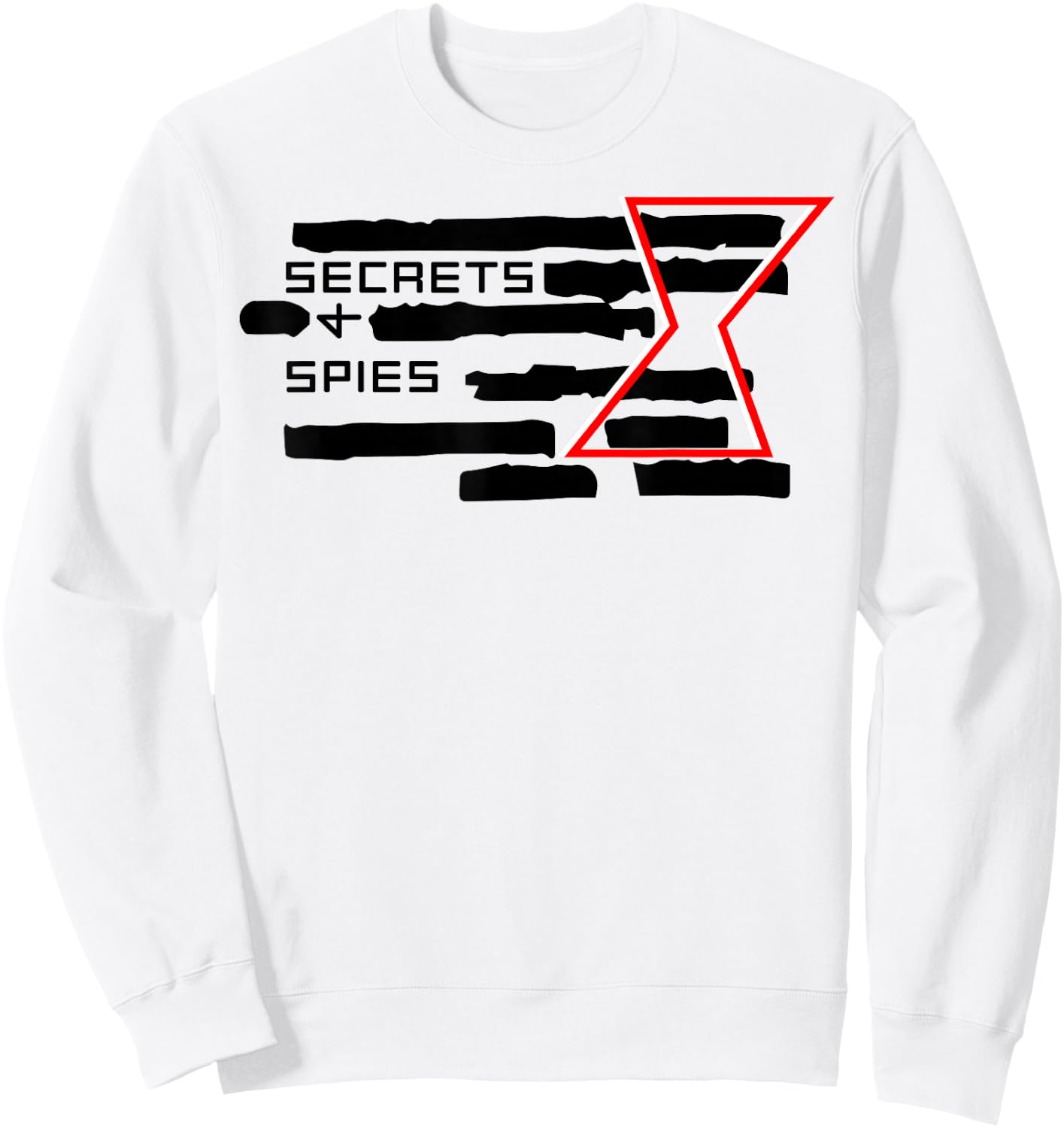 Marvel Black Widow Secrets And Spies Crossed Out Logo Sweatshirt - Sweatshirt | White