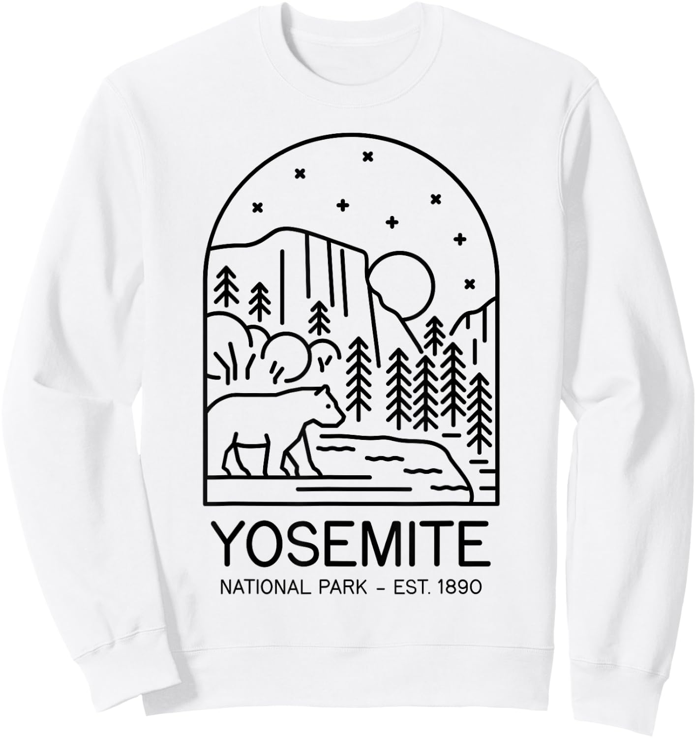 Yosemite National Park 1890 California Mariposa Sierra Sweatshirt - Sweatshirt | White
