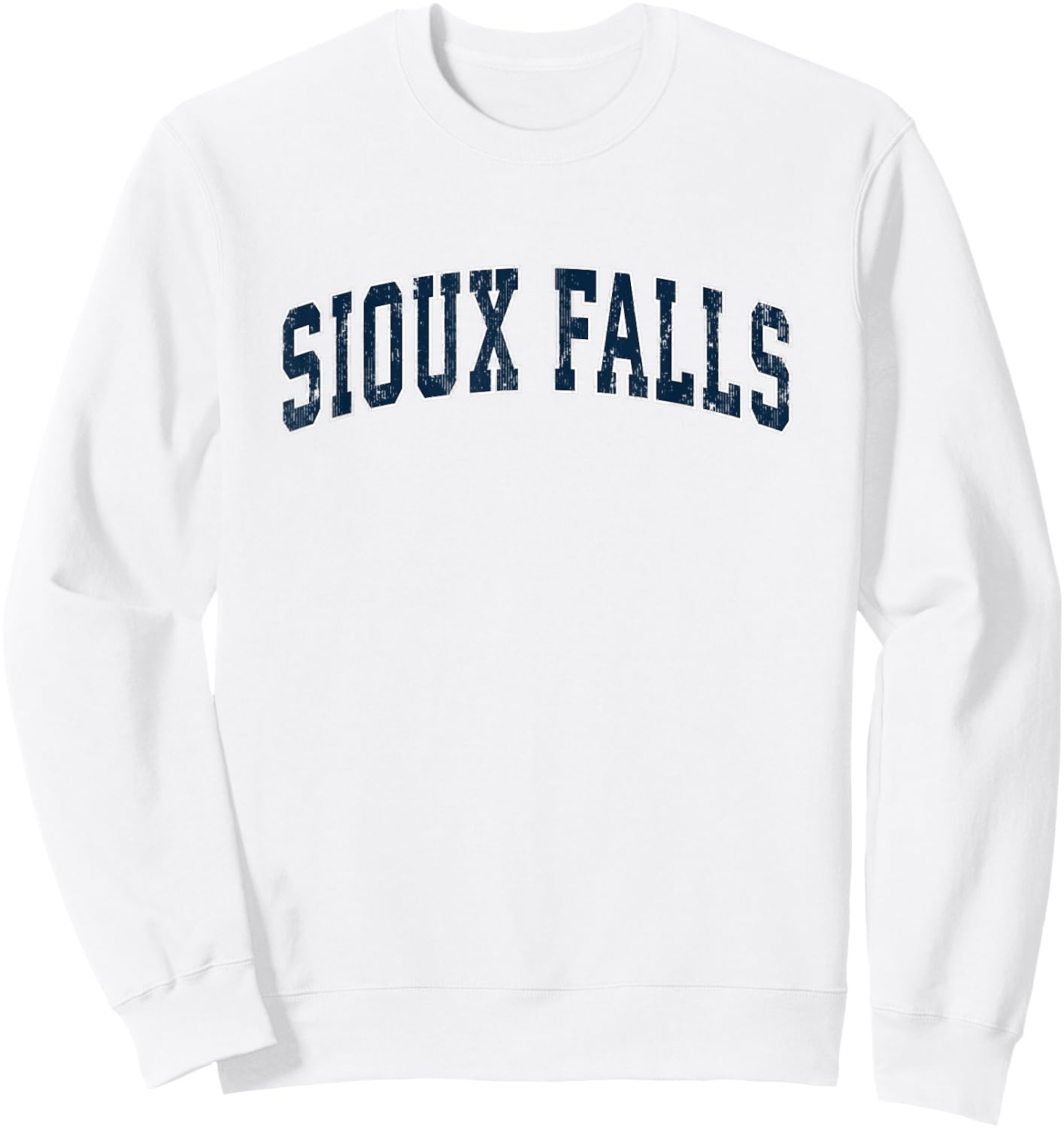 Sioux Falls South Dakota SD Vintage Sports Design Navy Desig Sweatshirt - Sweatshirt | White