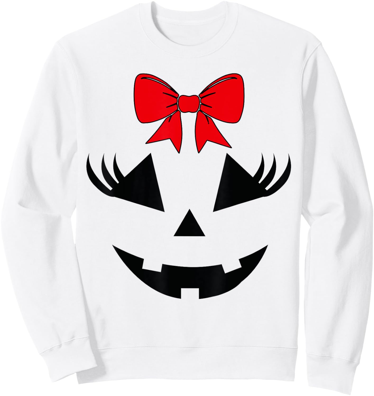 Scary Spooky Jack O Lantern Face Pumpkin Halloween Women Sweatshirt - Sweatshirt | White