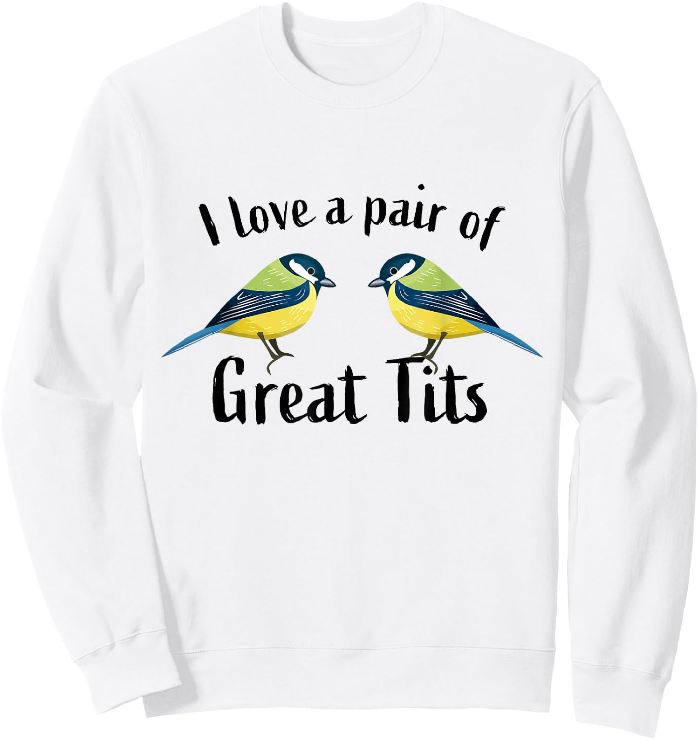 Pair of great tits | bird watching Gift Sweatshirt - Sweatshirt | White