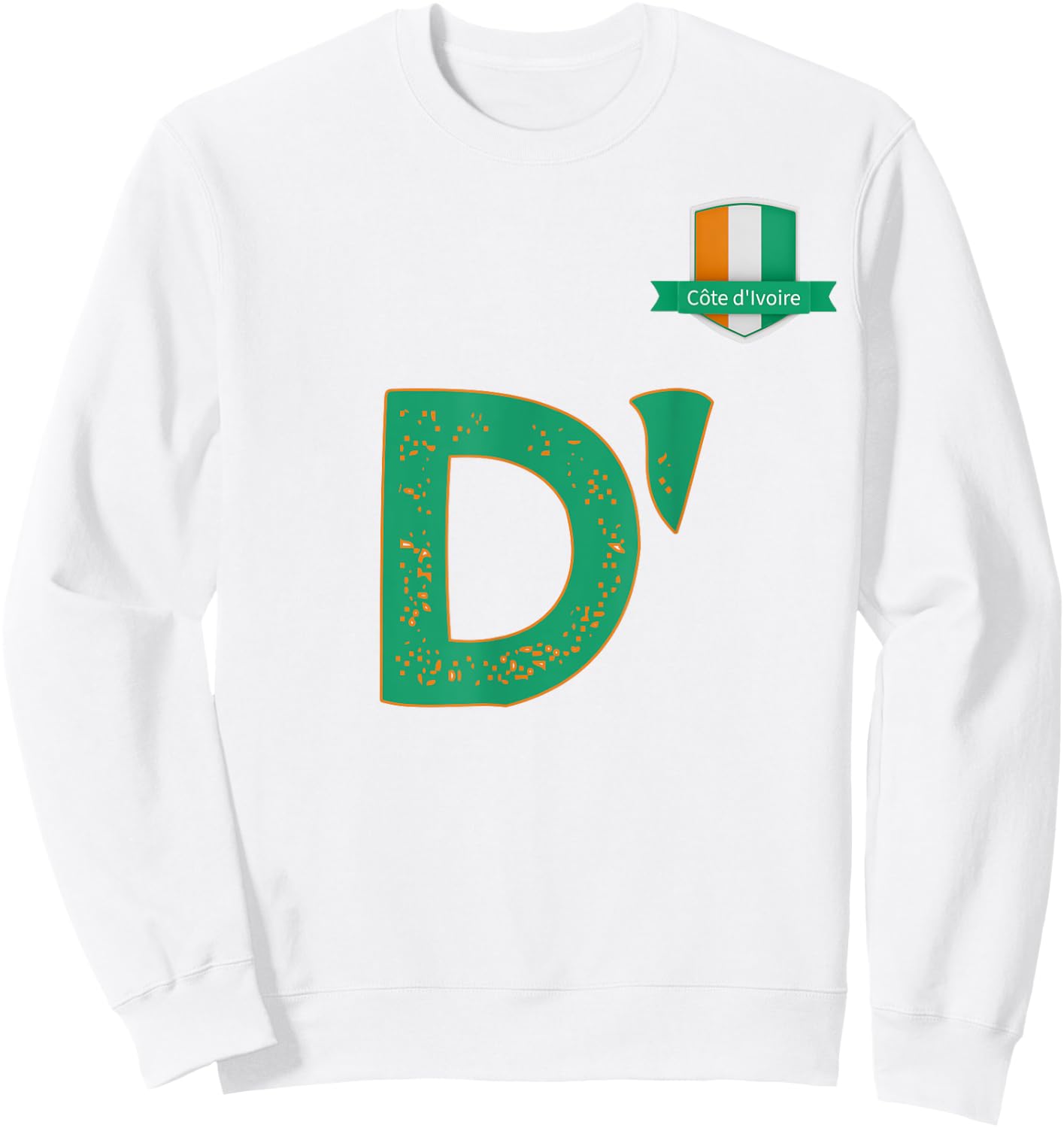 Team Flag Group apparel - D' - Côte d'Ivoire Ivory Coast Sweatshirt - Sweatshirt | White