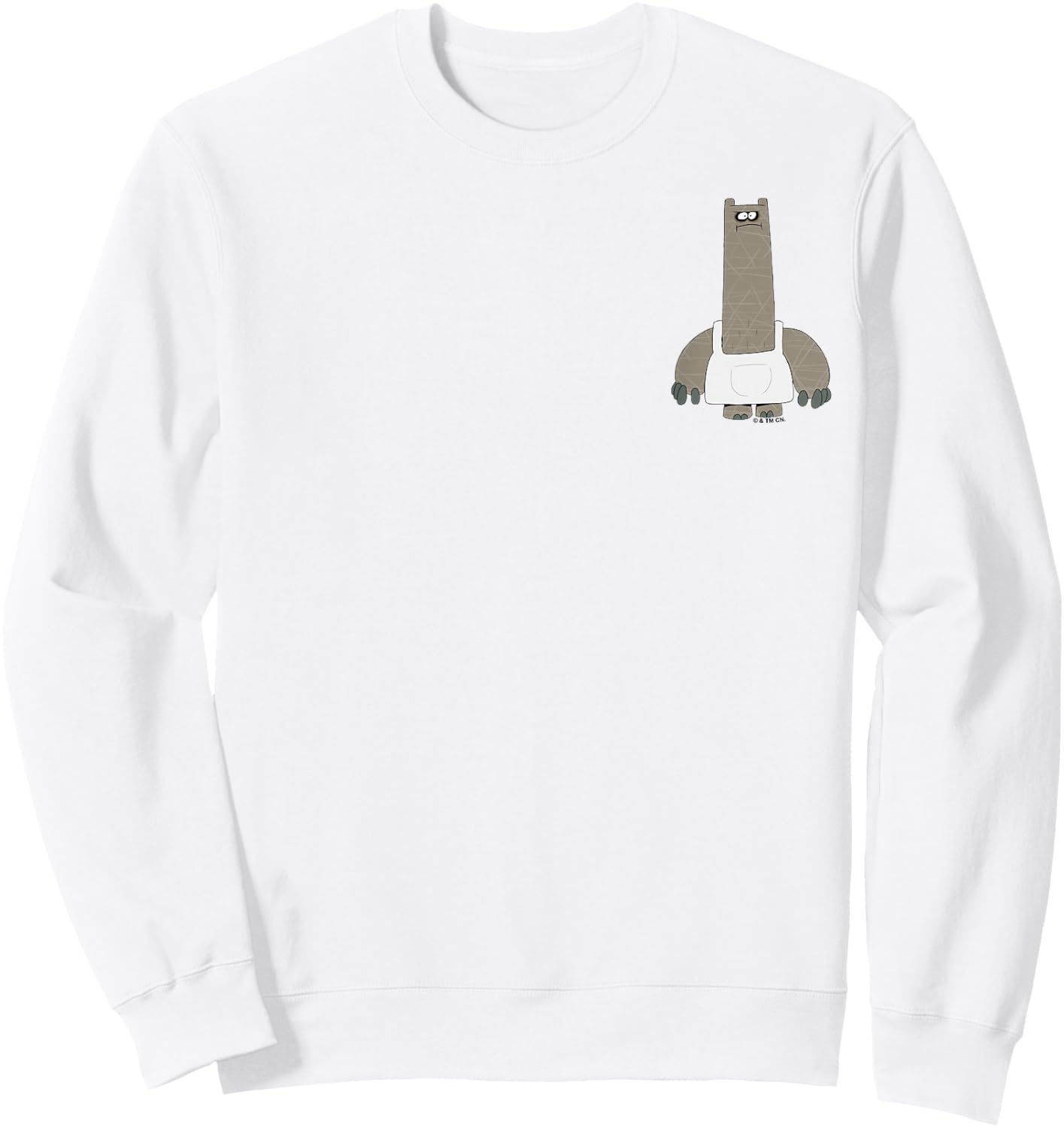 Chowder Shnitzel Angry Pose Full Body Shot Pocket Logo Sweatshirt - Sweatshirt | White