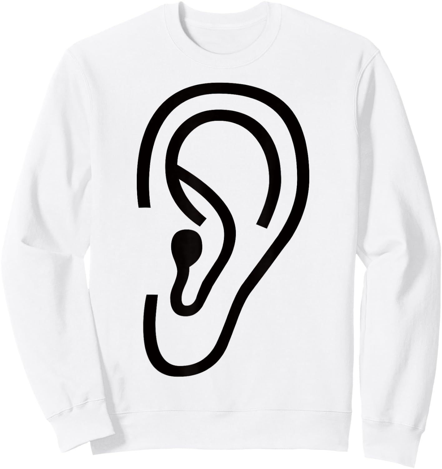 Big Funny Human Ear Sweatshirt - Sweatshirt | White