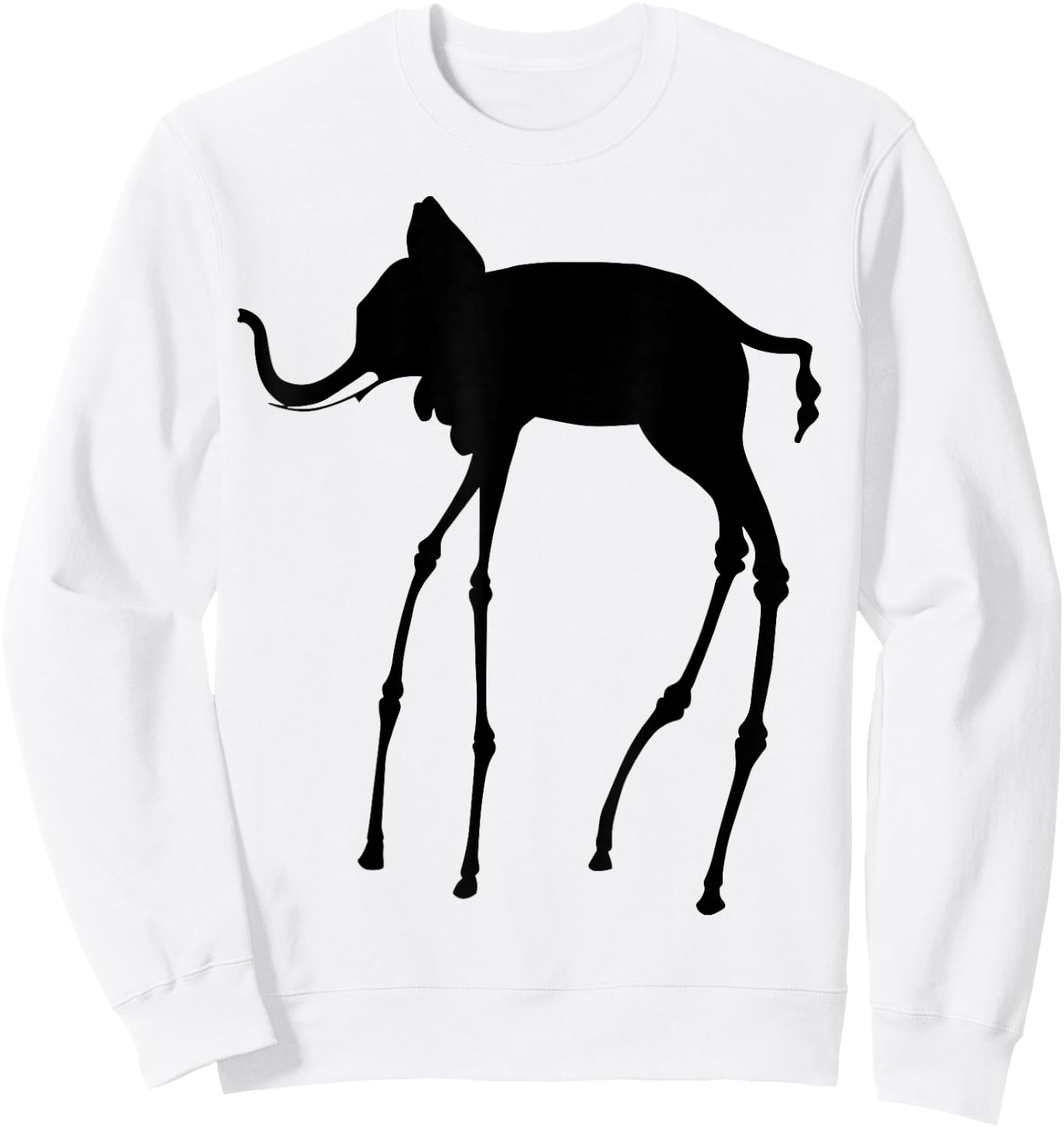 The Elephant by Dali Sweatshirt - Sweatshirt | White