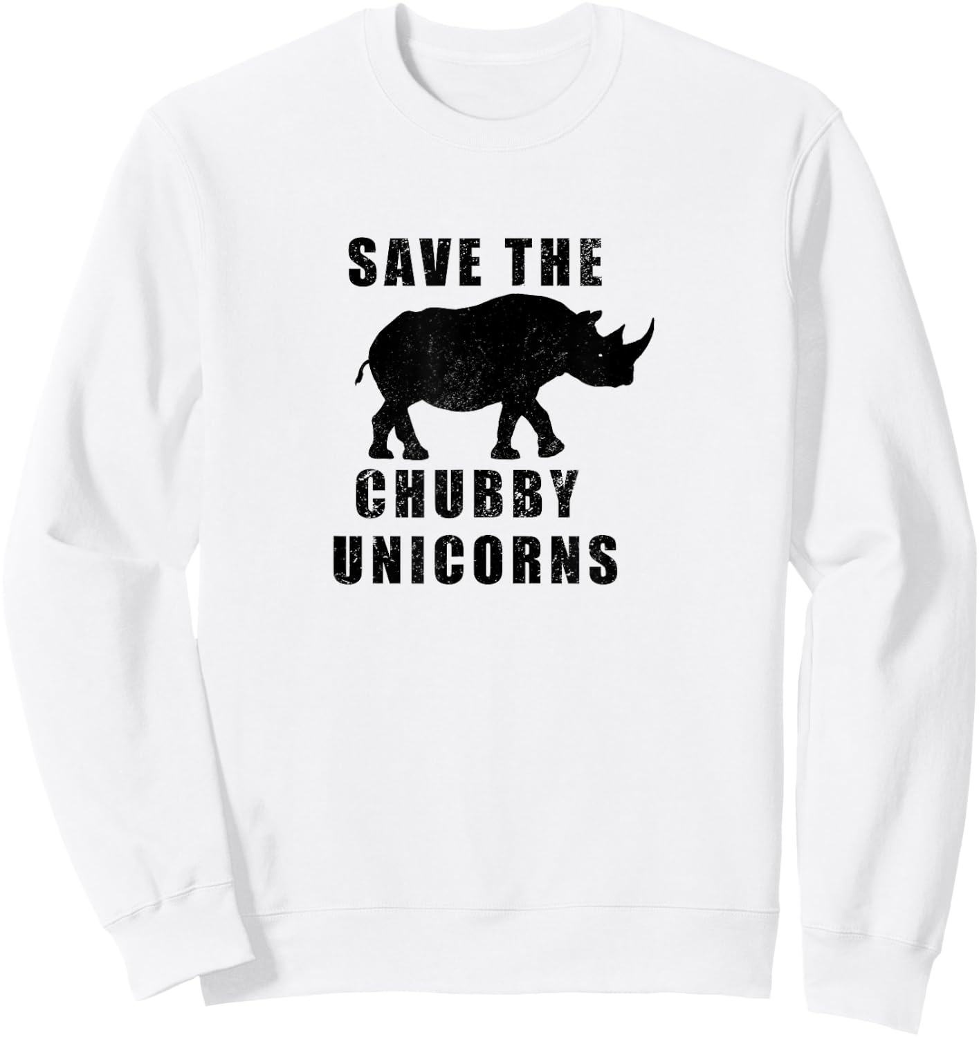 Save The Chubby Unicorns Funny Sweatshirt - Sweatshirt | White