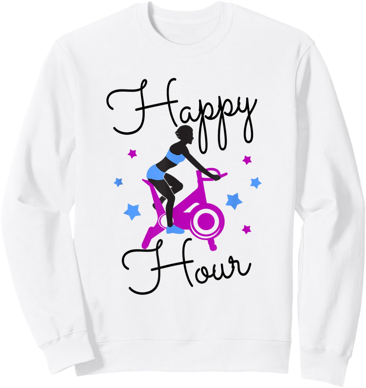 Funny Spin Class Happy Hour Indoor Cycling Spinning Sweatshirt - Sweatshirt | White