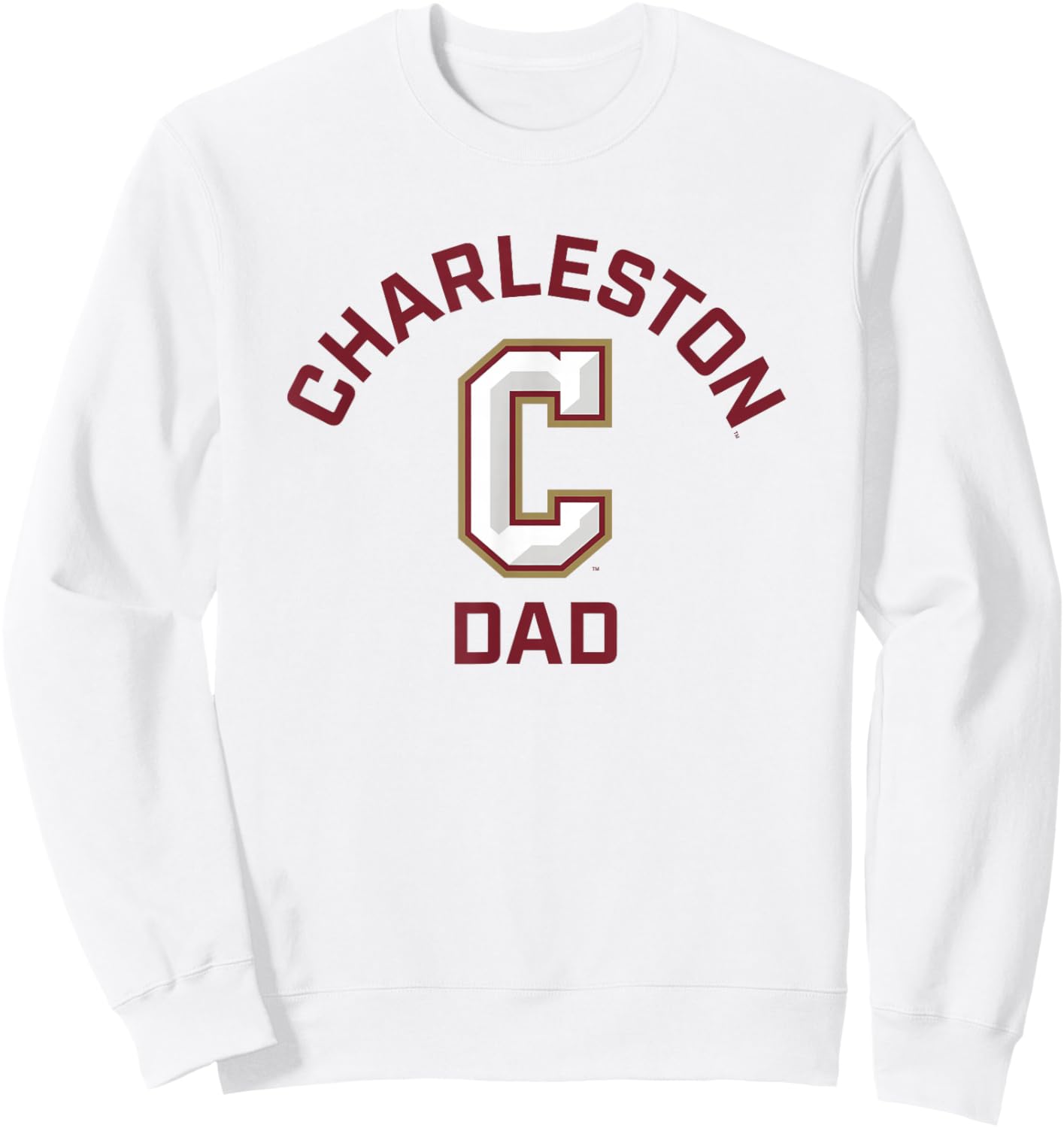 College of Charleston Cougars Arched Dad Sweatshirt - Sweatshirt | White