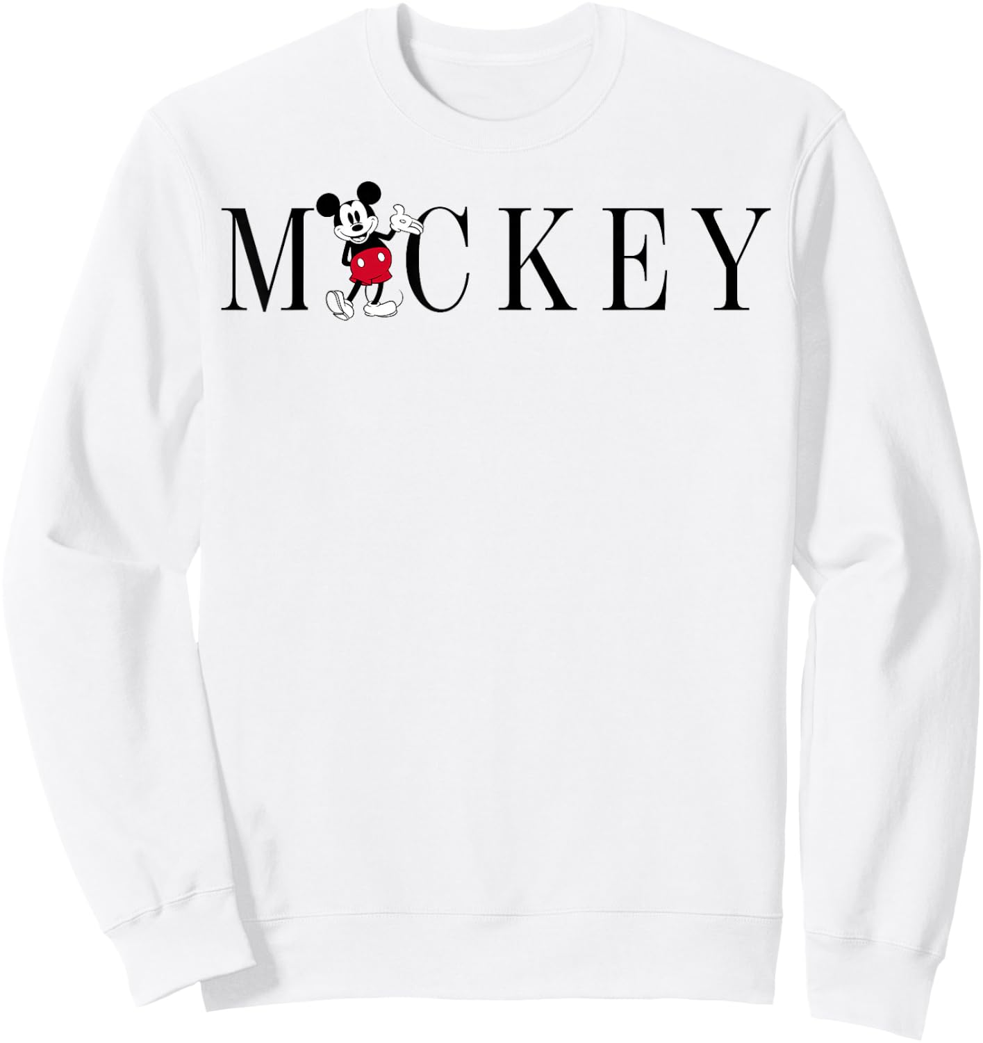 Disney Mickey and Friends Mickey Mouse Simple Text Sweatshirt - Sweatshirt | White