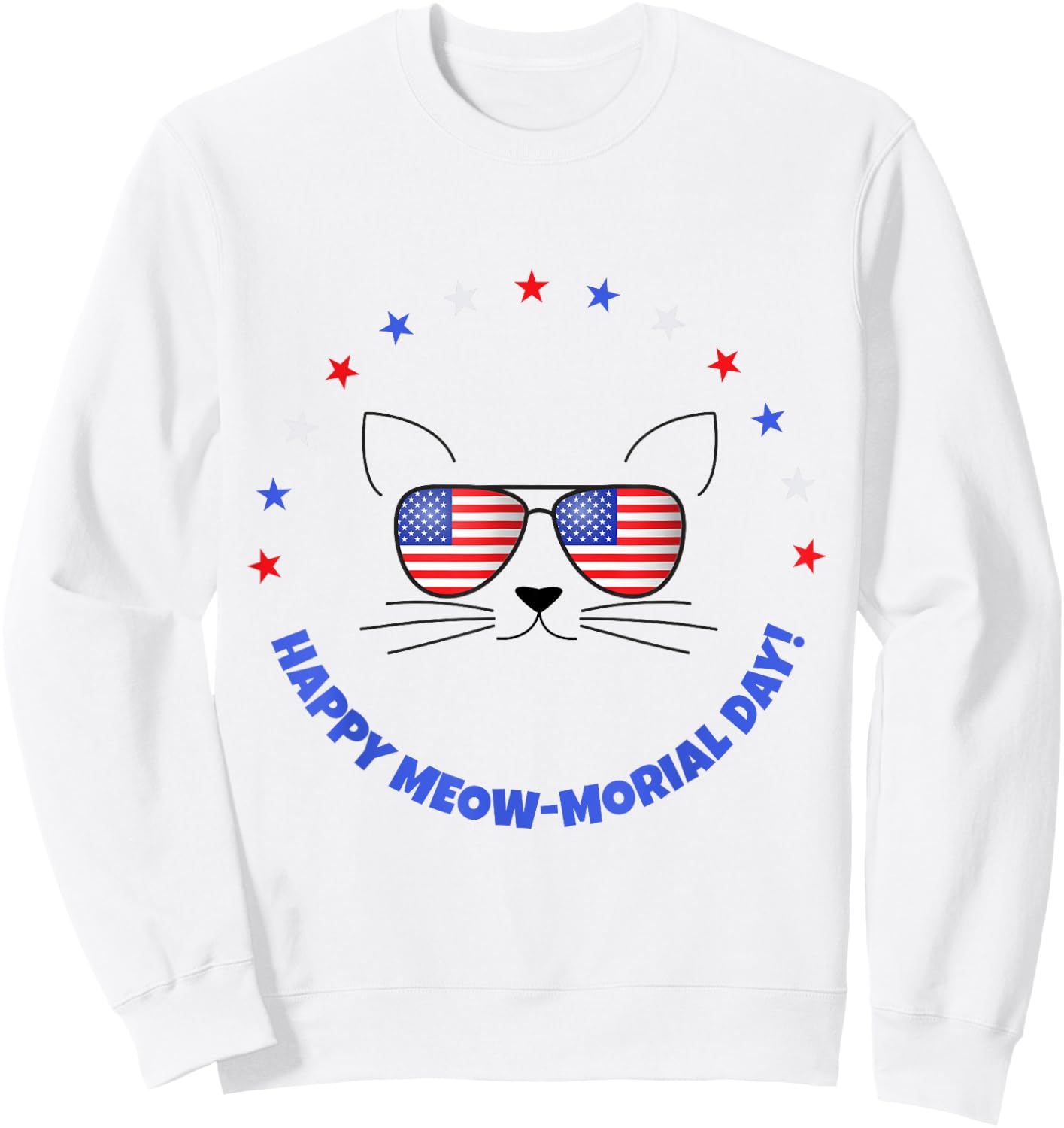 Funny Memorial Day Cat MEOWMorial Day Sweatshirt - Sweatshirt | White
