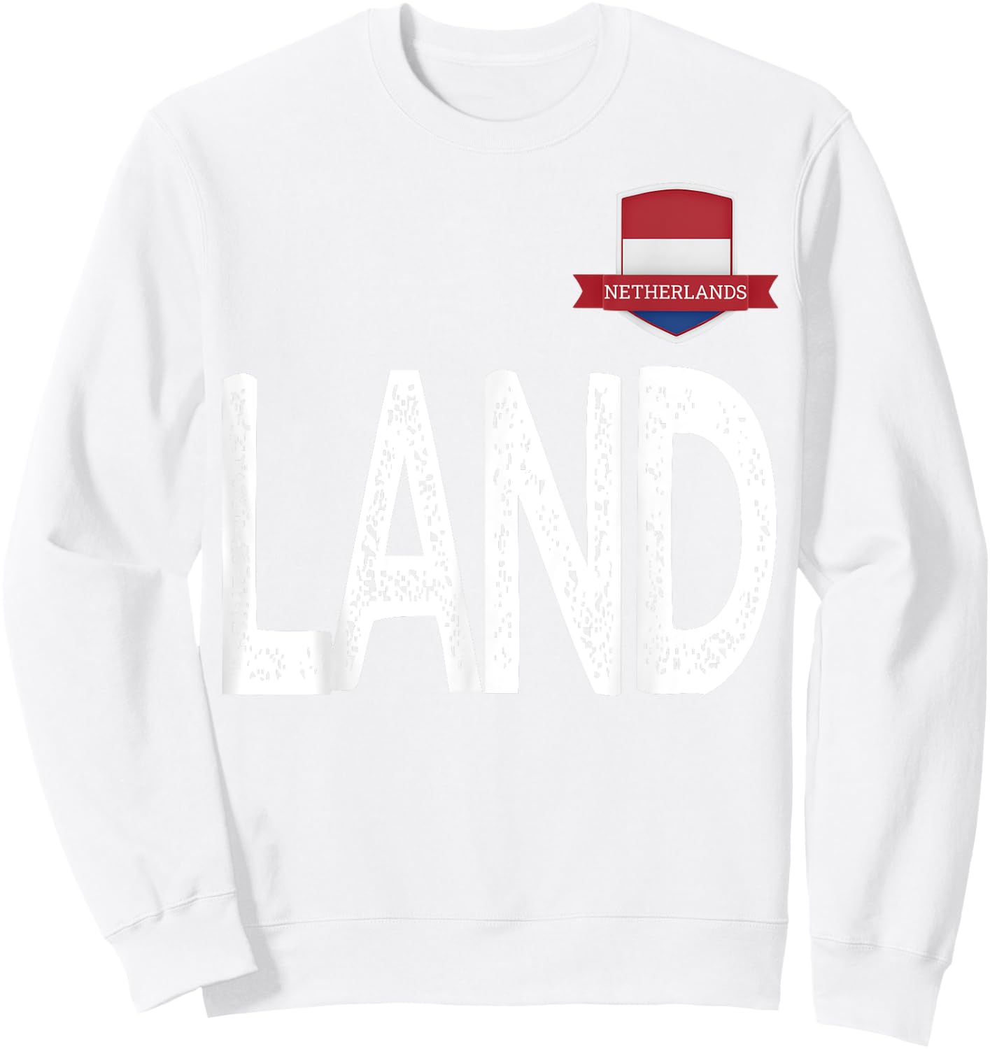 Nederland Netherlands Human-Flag Letter L and A and N and D Sweatshirt - Sweatshirt | White
