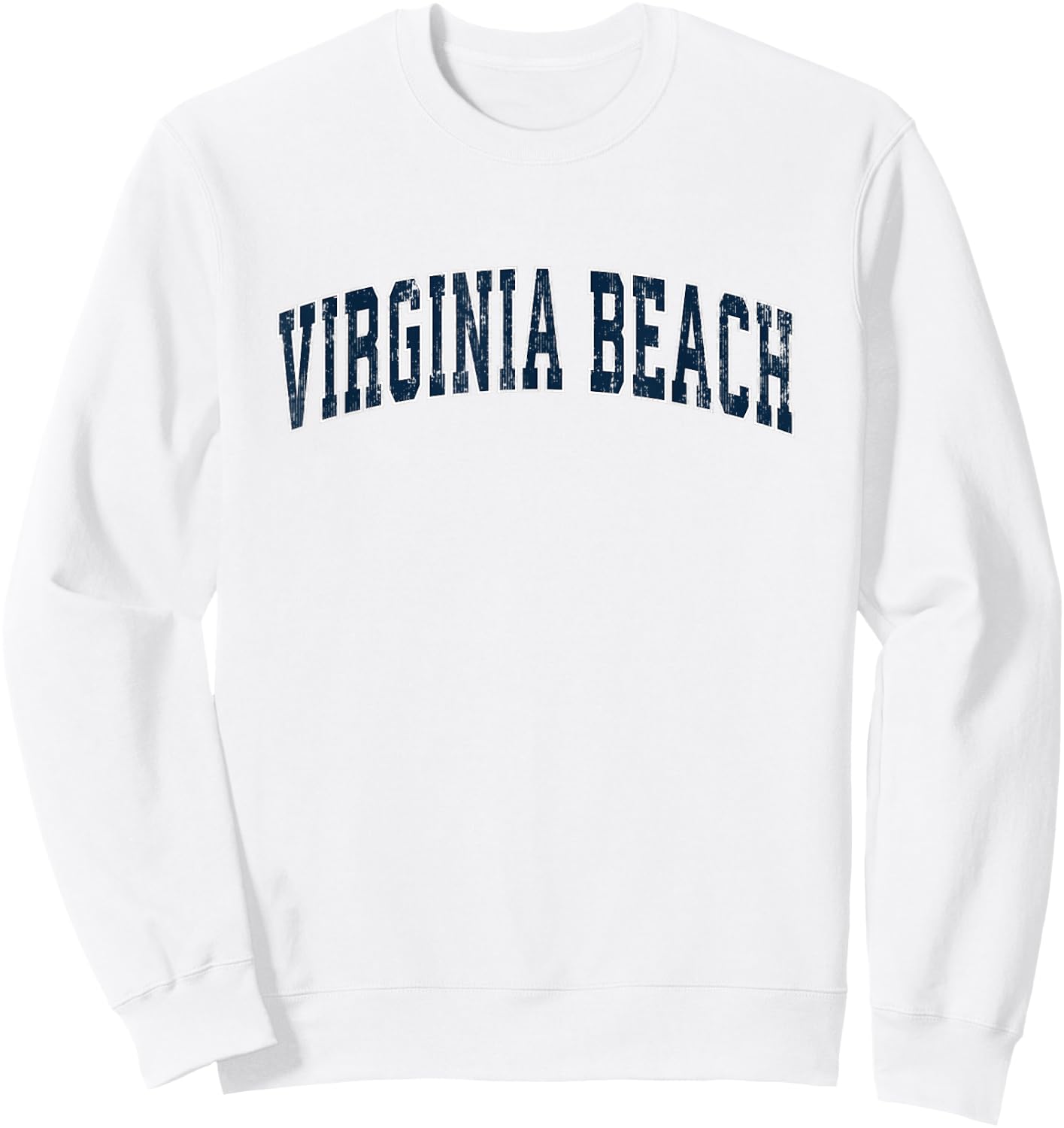 Virginia Beach Virginia VA Vintage Sports Design Navy Design Sweatshirt - Sweatshirt | White