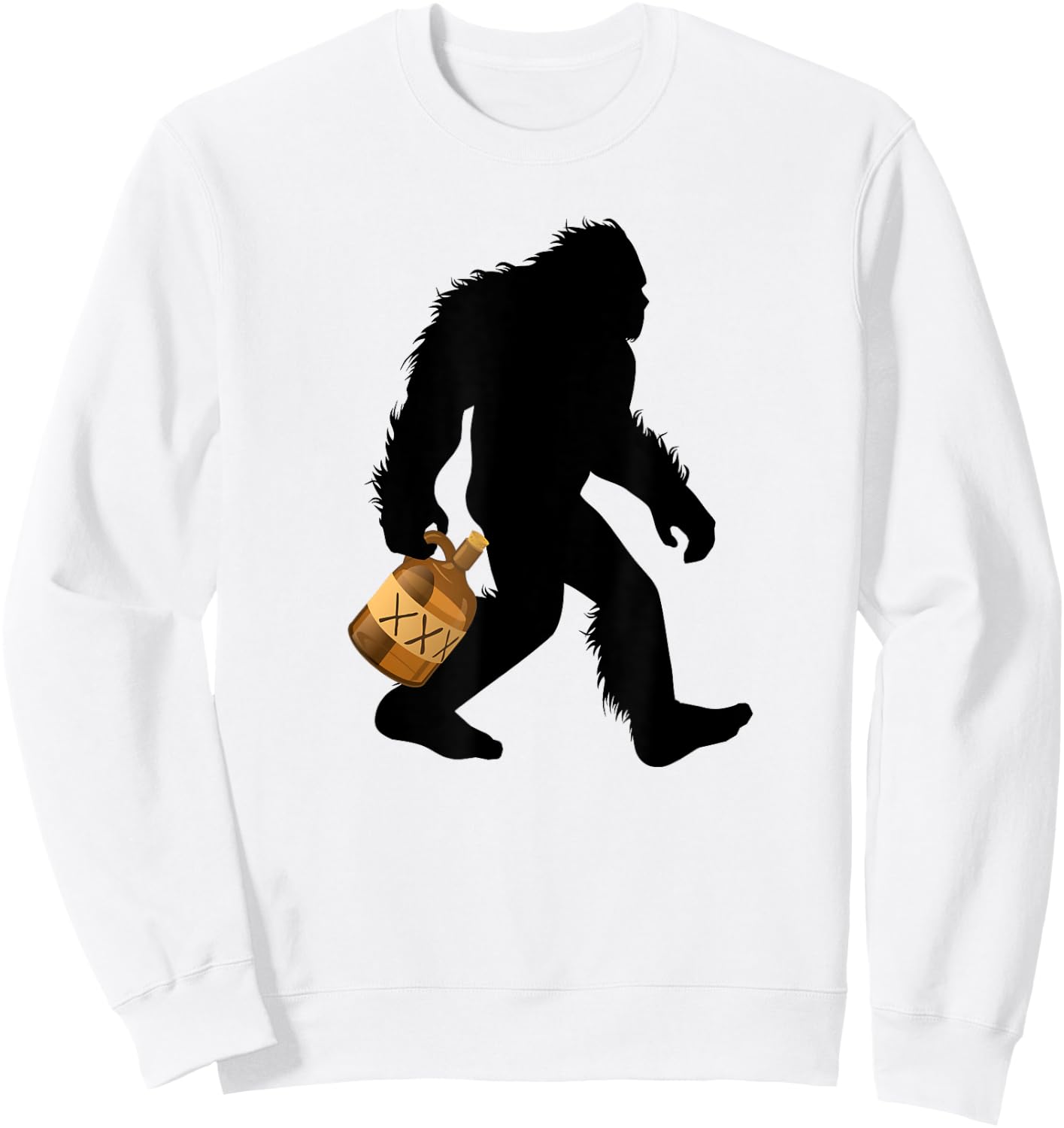 Bigfoot With Moonshine Jug Sasquatch Moonshiner Sweatshirt - Sweatshirt | White