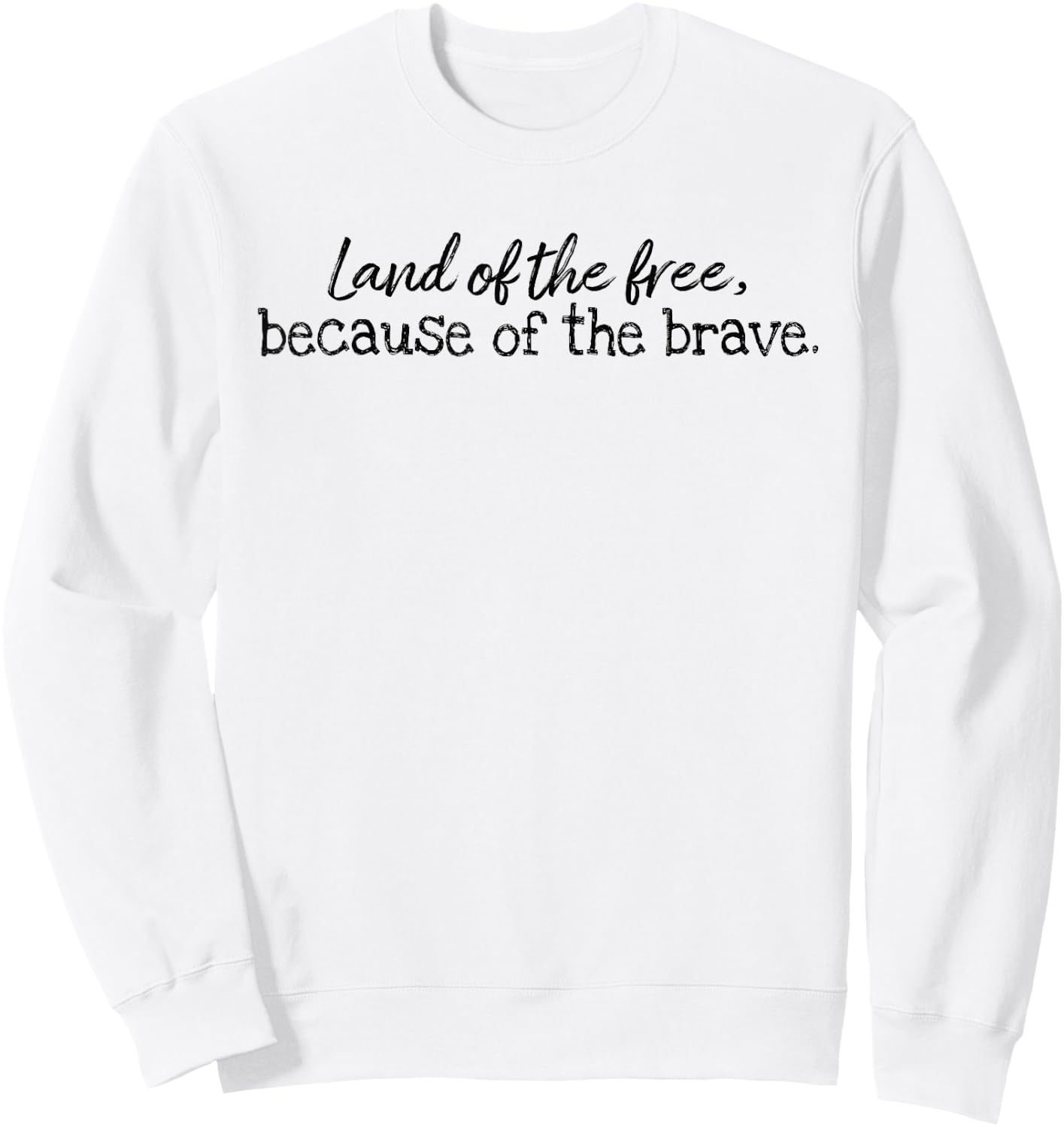 Patriotic USA Land of the Free BECAUSE of the Brave Veterans Kids Men Sweatshirt - Sweatshirt | White