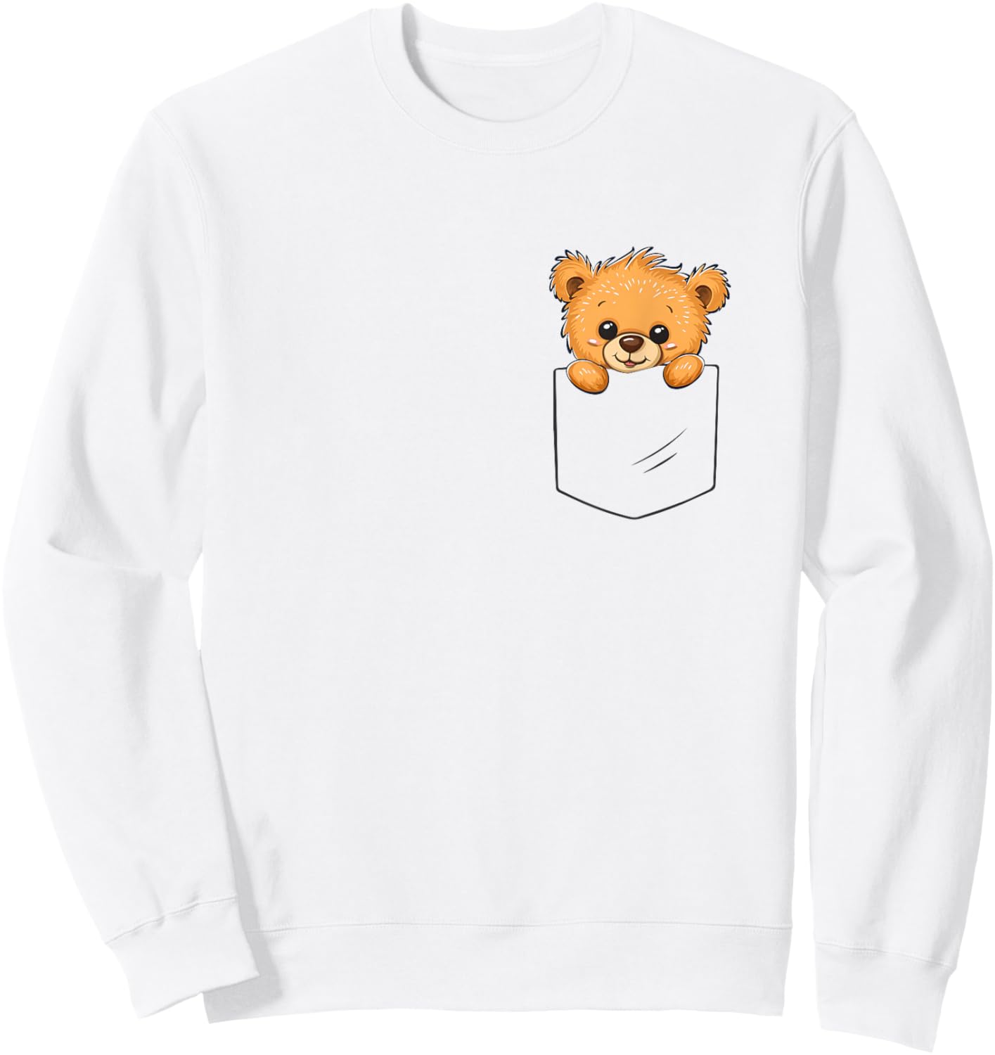 Vintage Teddy Bears Lovers Little Bear Cute Animals Pocket Sweatshirt - Sweatshirt | White