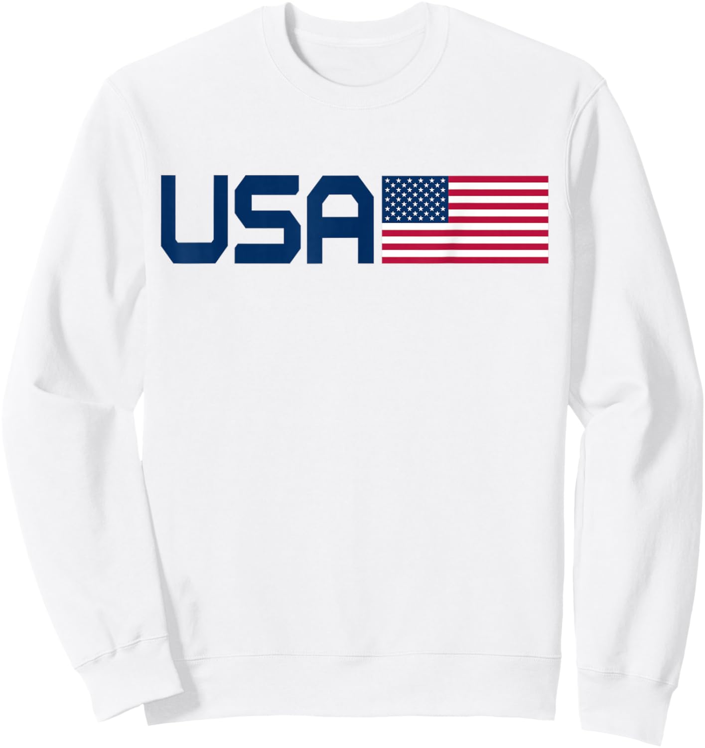American Patriotic Design Men Women 4th of July USA Flag Sweatshirt - Sweatshirt | White