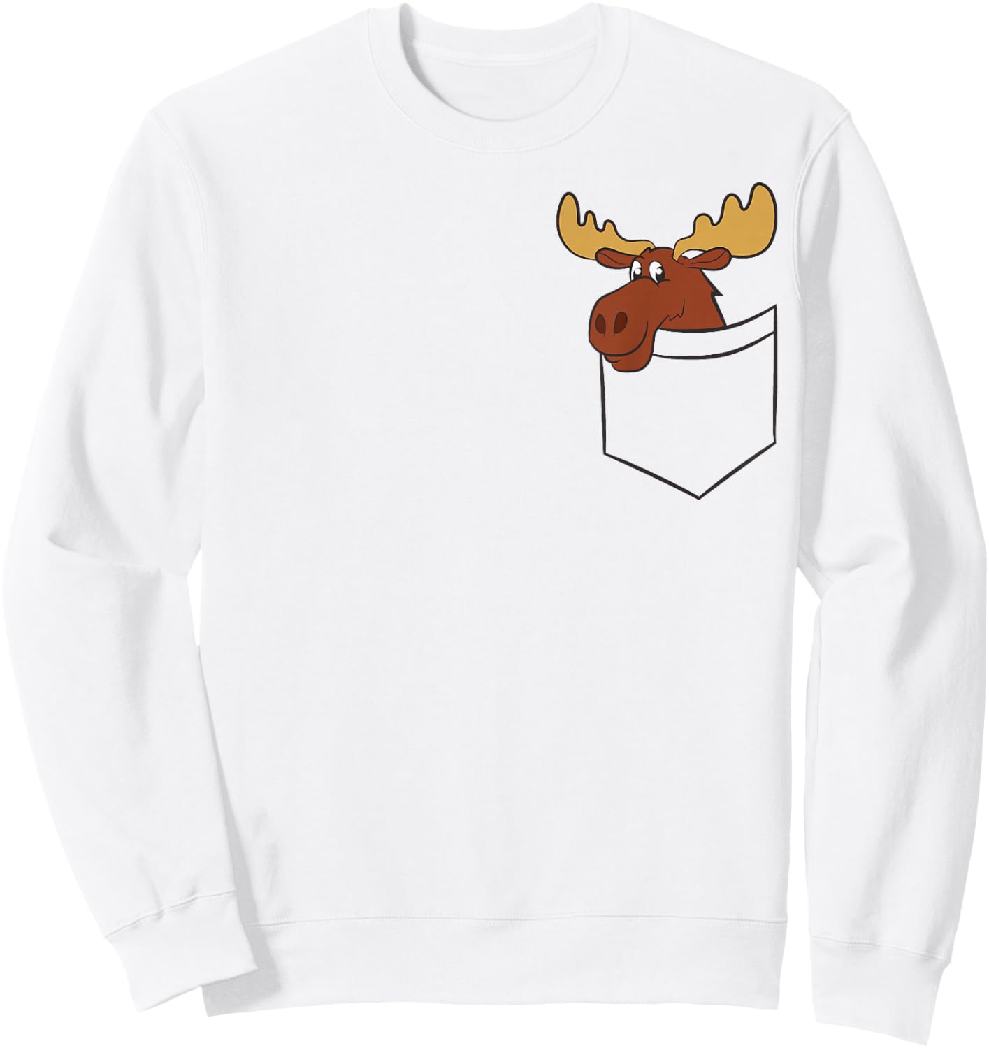 Elk In A Bag Elk Cute Canadian Moose Sweatshirt - Sweatshirt | White