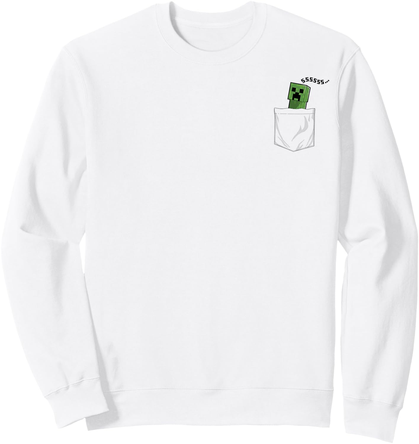 Minecraft Pocket Creeper SSSS... Sweatshirt - Sweatshirt | White