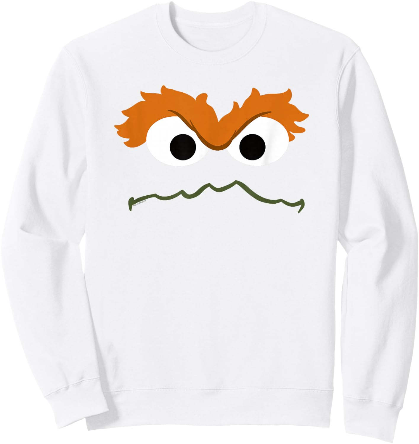 Sesame Street Oscar The Grouch Face Halloween Costume Sweatshirt - Sweatshirt | White