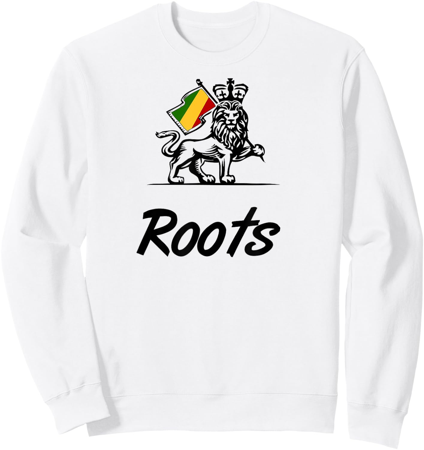 Roots Lion of Judah with reggae colors Sweatshirt - Sweatshirt | White