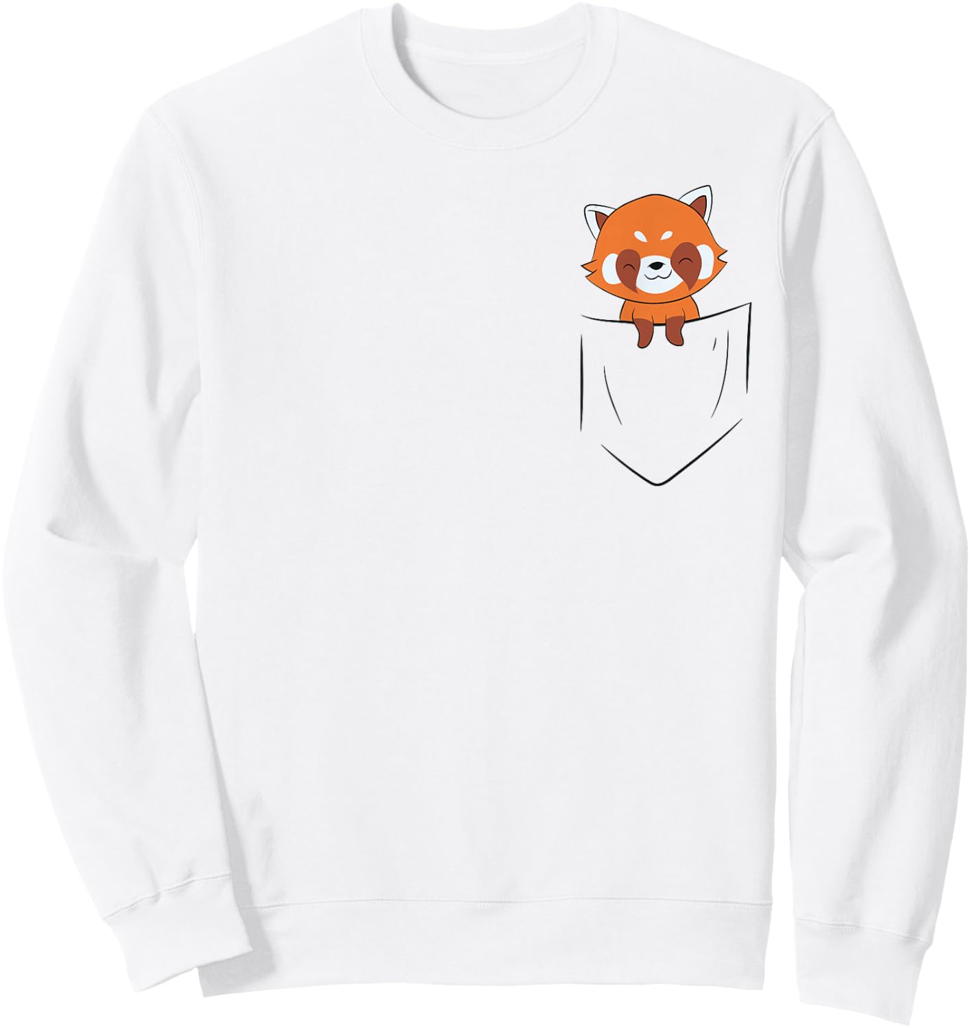 Cute Red Panda In Pocket Red Panda Bear Pocket Sweatshirt - Sweatshirt | White